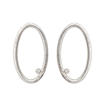 Simplicity Oval Zircon Stud Earrings