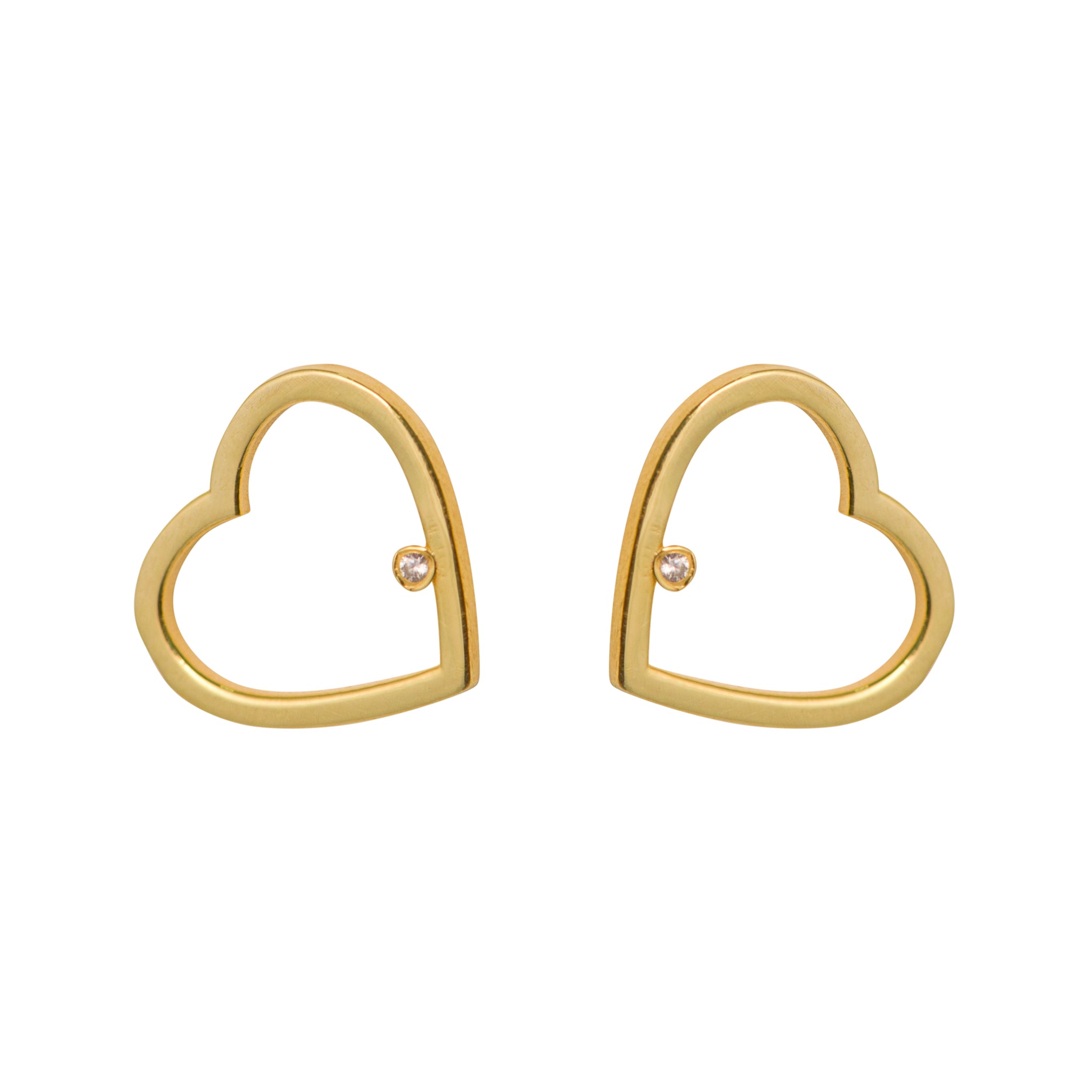 Simplicity Heart Zircon Stud Earrings