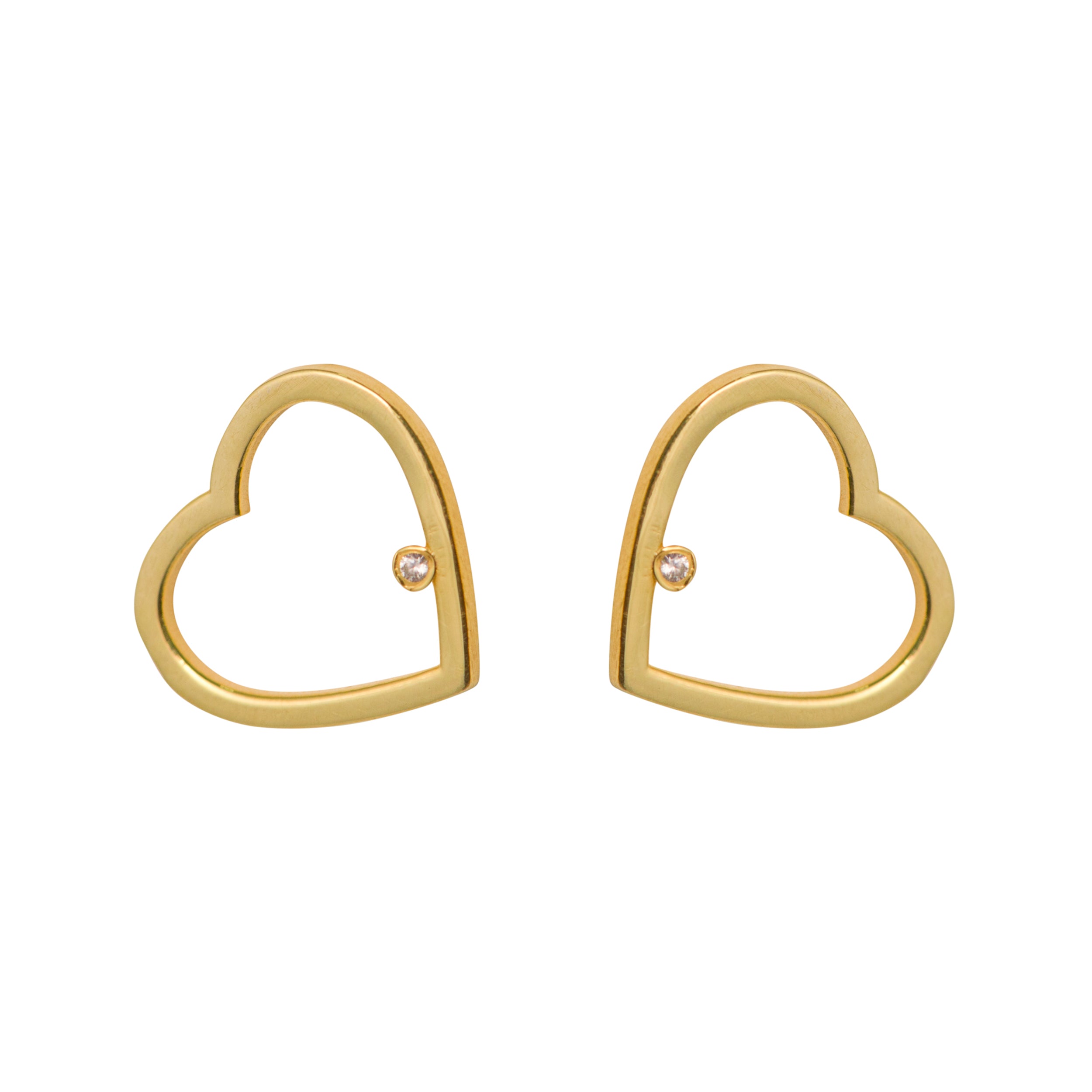 Simplicity Heart Zircon Stud Earrings
