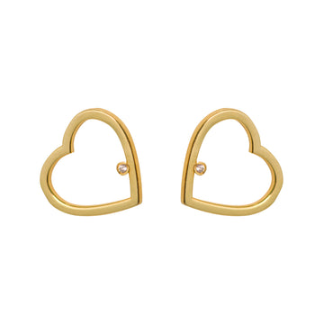 Simplicity Heart Zircon Stud Earrings