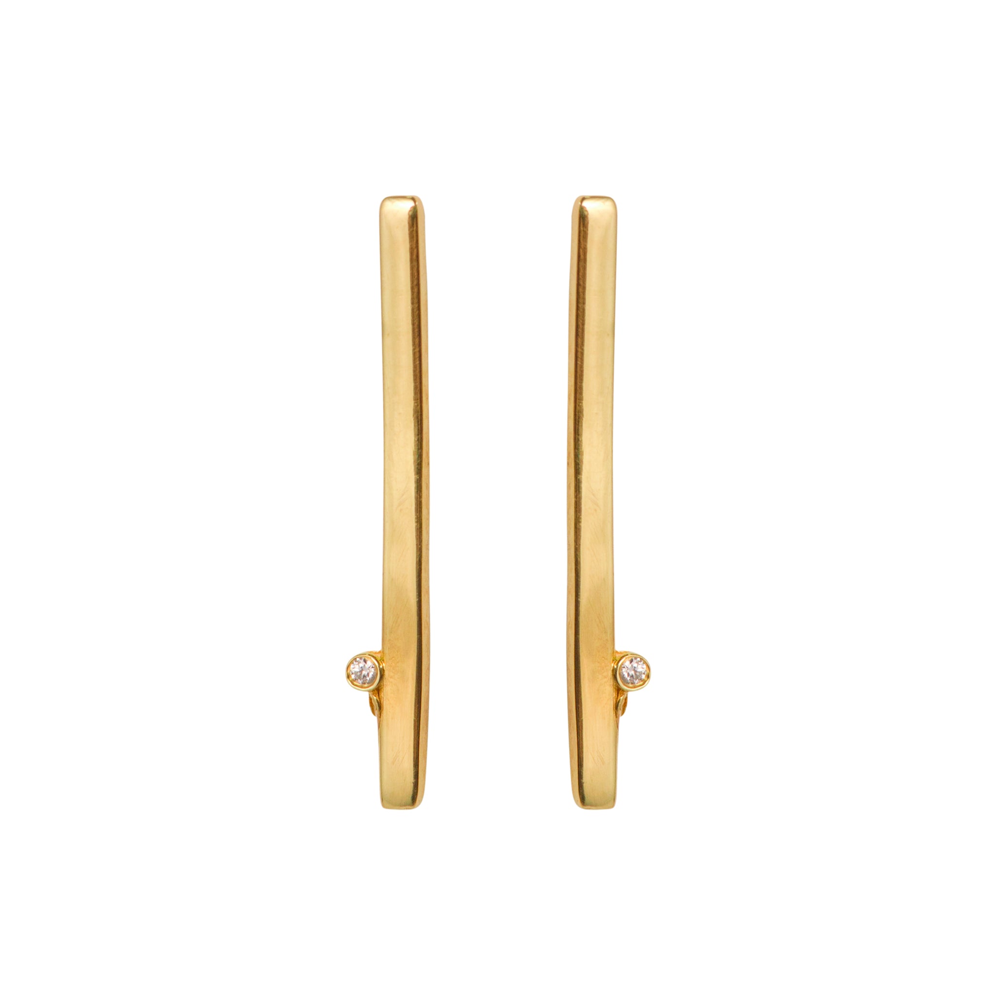 Simplicity Line Zircon Stud Earrings