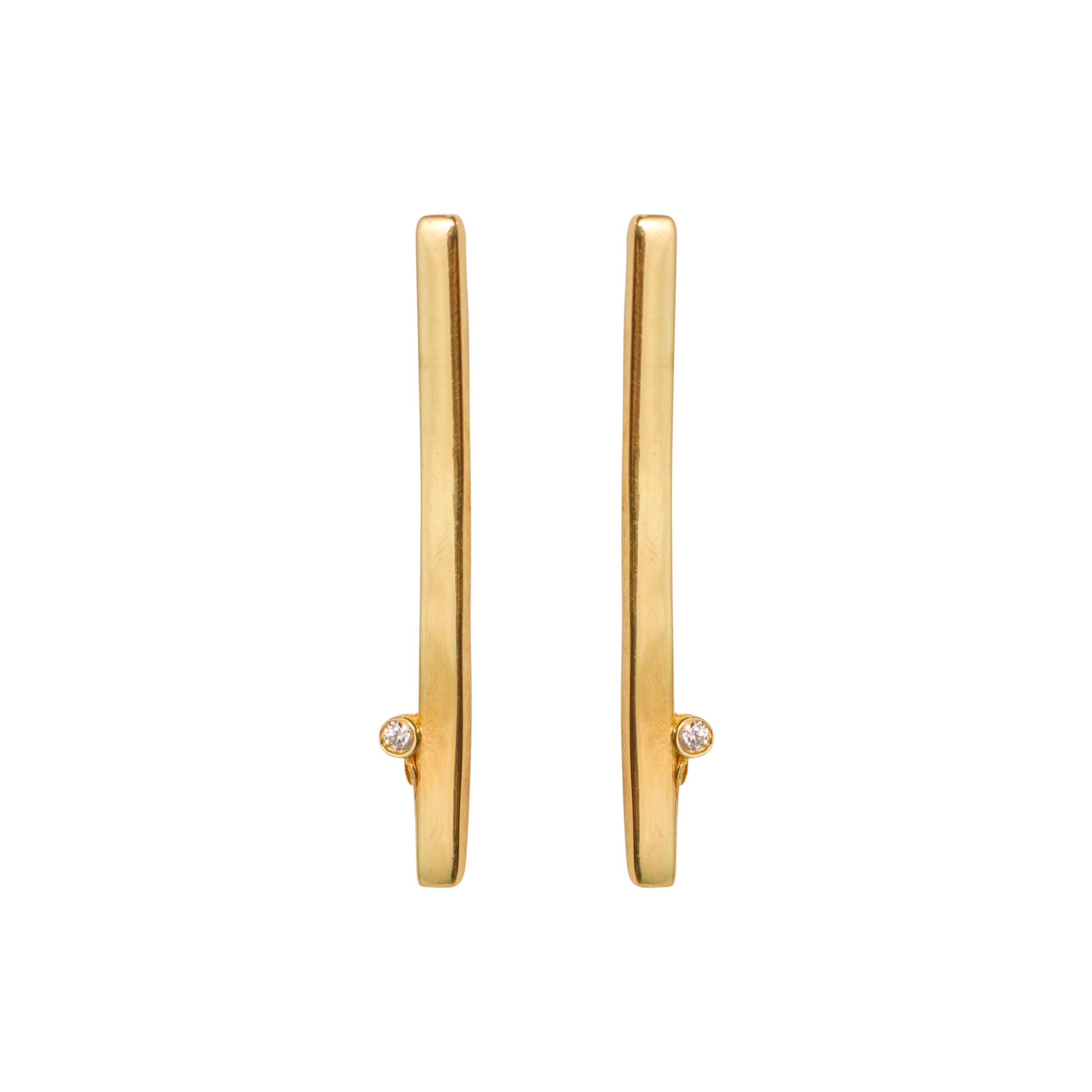 Simplicity Line Zircon Stud Earrings