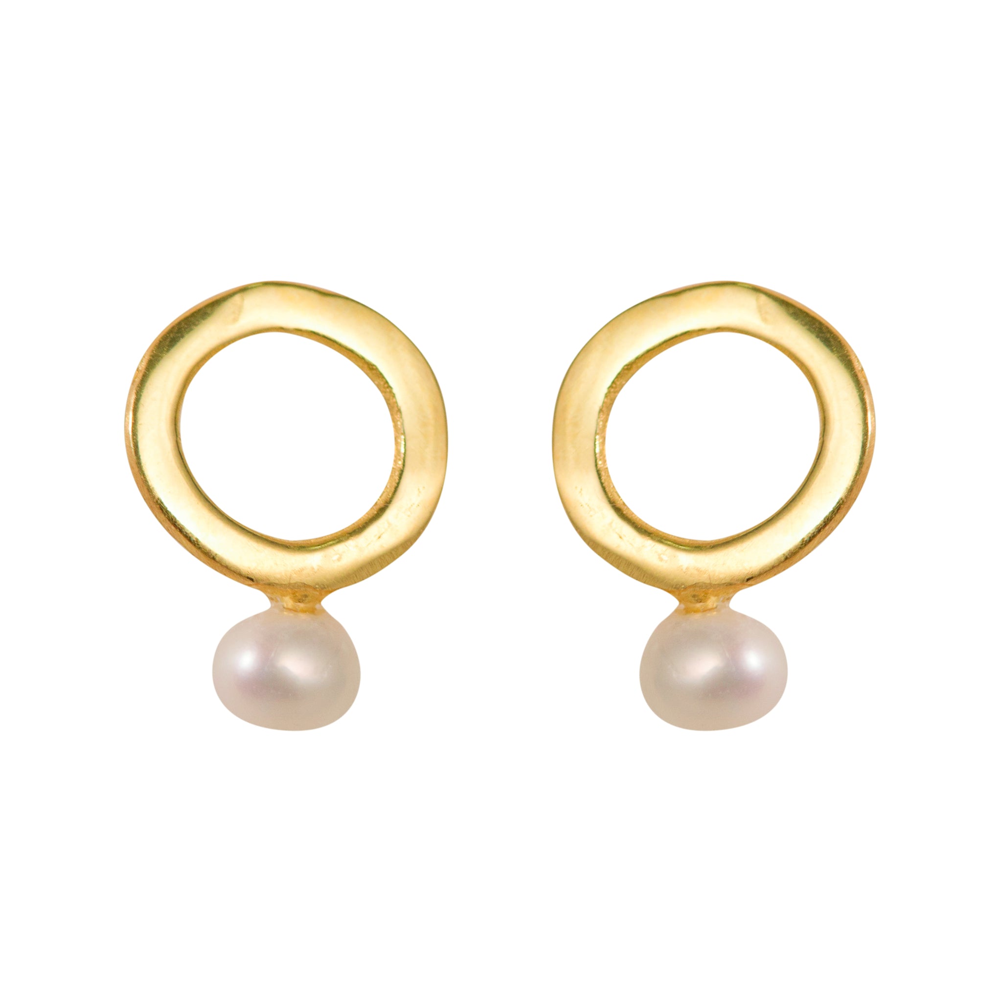 Simplicity Circle with Pearl Stud Earrings