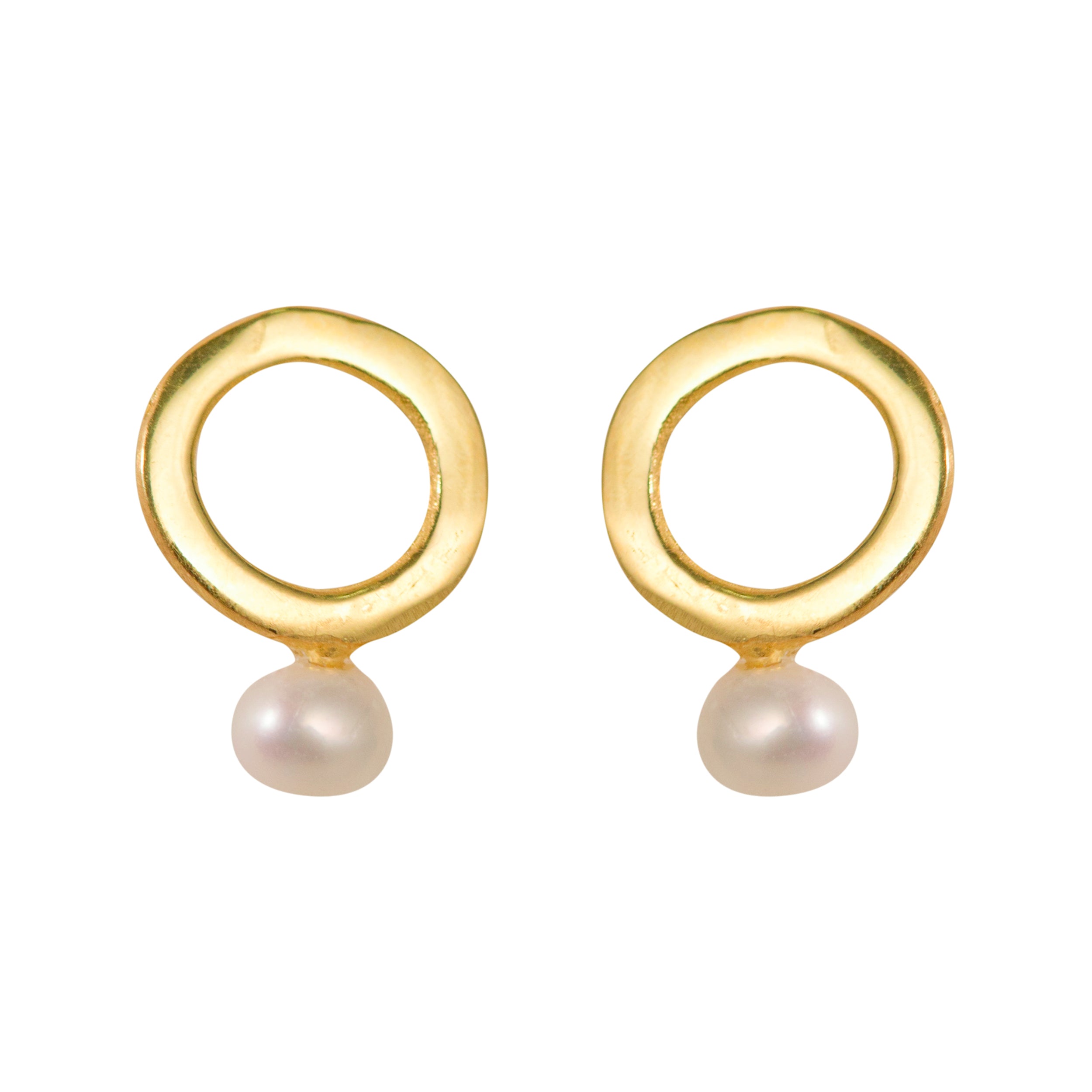 Simplicity Circle with Pearl Stud Earrings