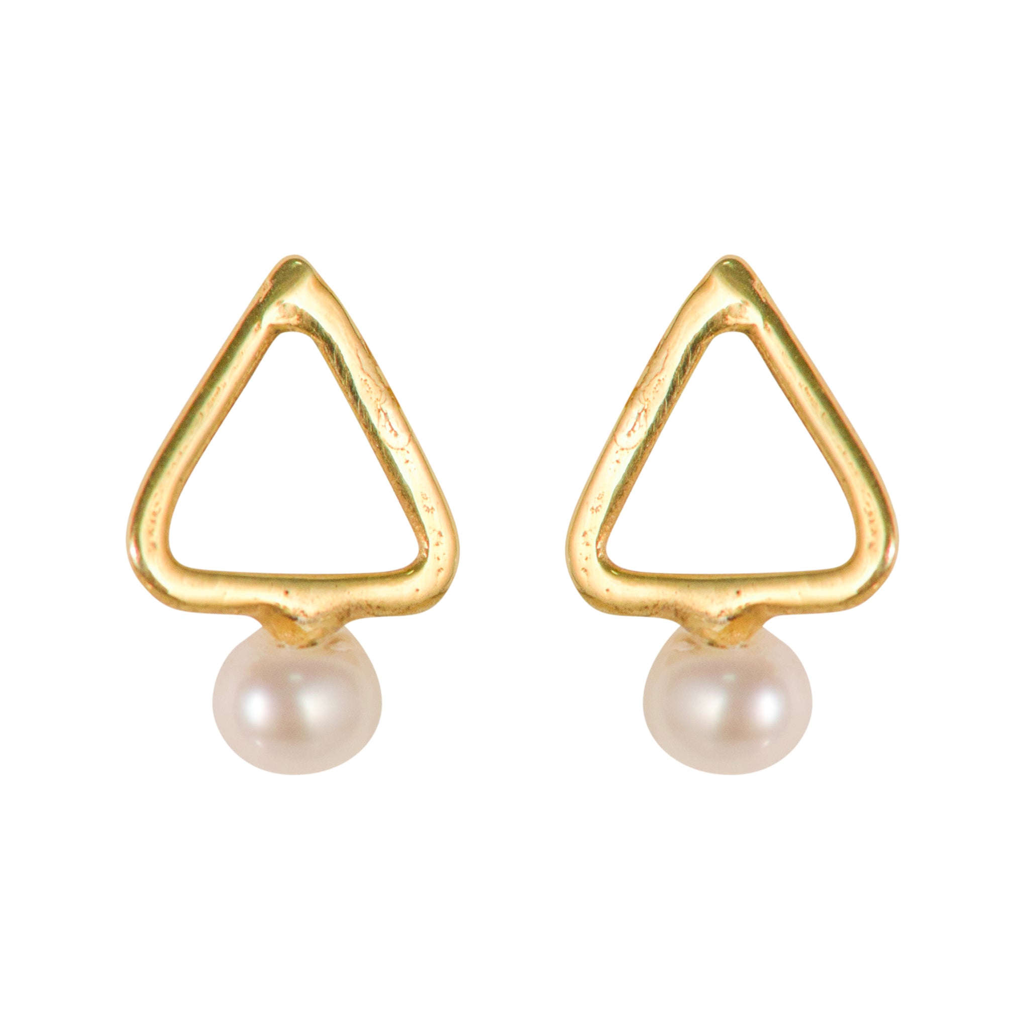 Simplicity Triangle with Pearl Stud Earrings