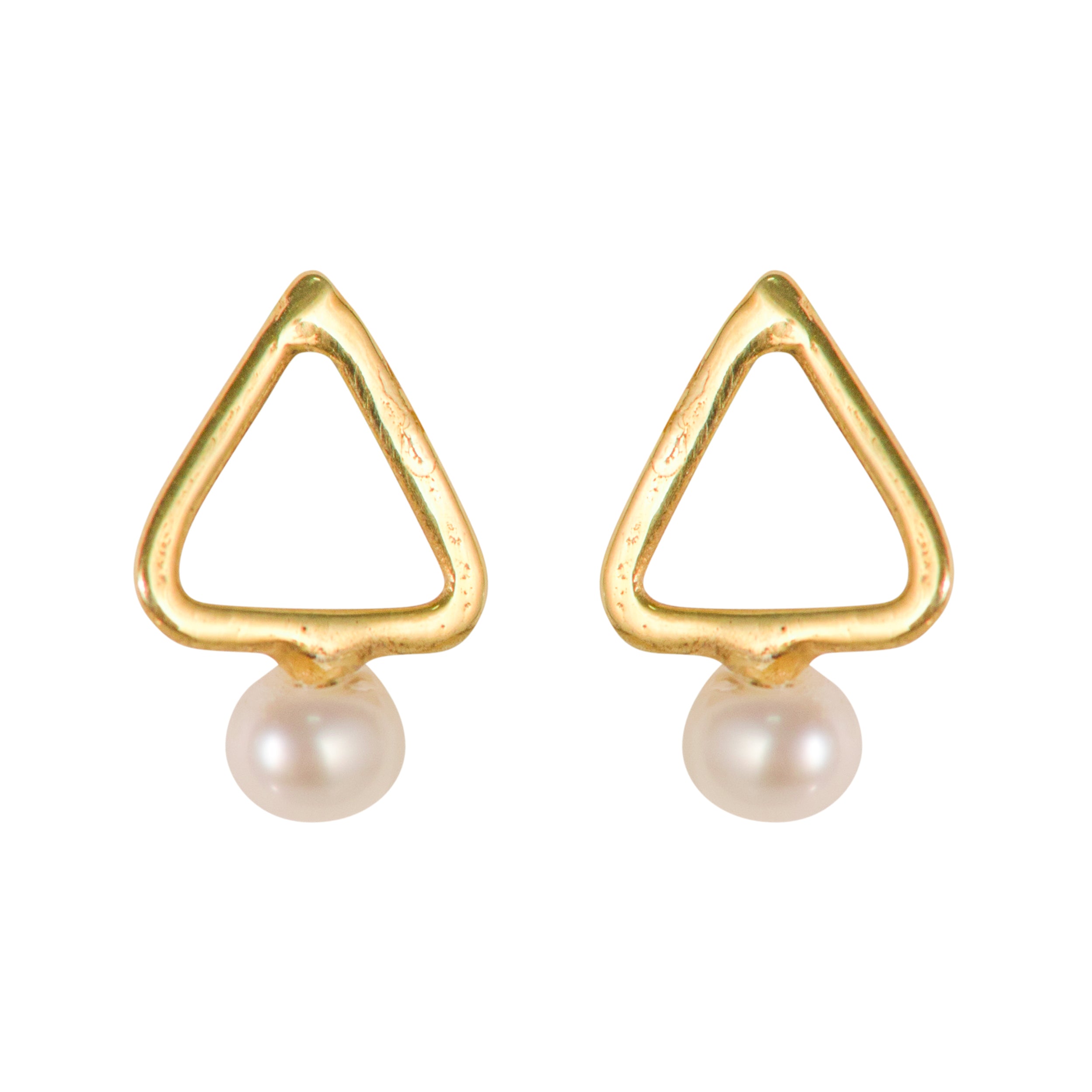 Simplicity Triangle with Pearl Stud Earrings