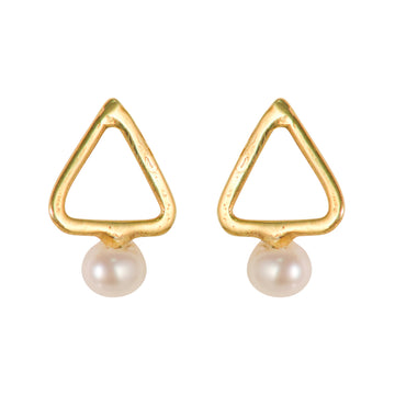 Simplicity Triangle with Pearl Stud Earrings