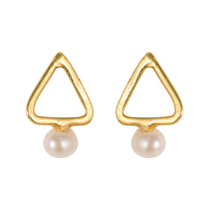 Simplicity Triangle with Pearl Stud Earrings