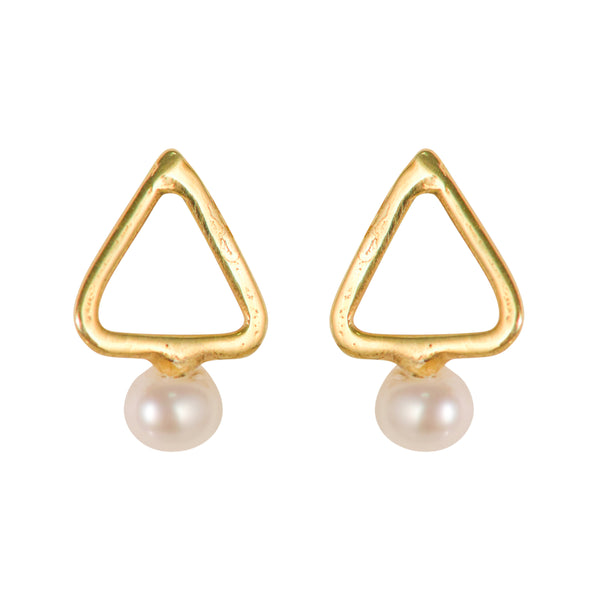 Simplicity Triangle with Pearl Stud Earrings