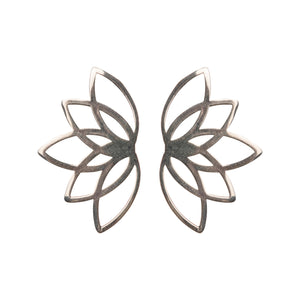 Lotus Flower First Bloom Silver Earrings