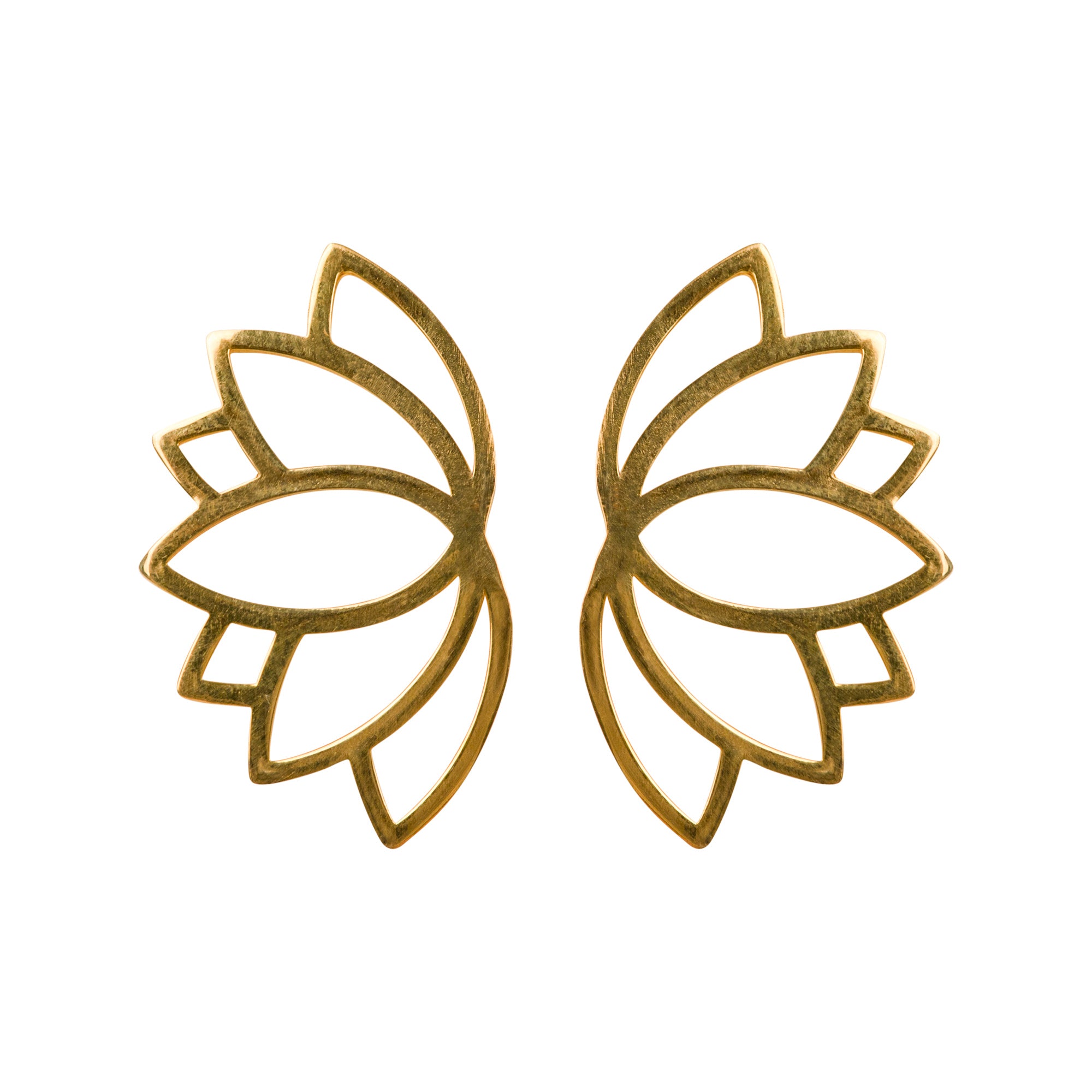 Lotus Flower In Bloom Gold-Plated Earrings