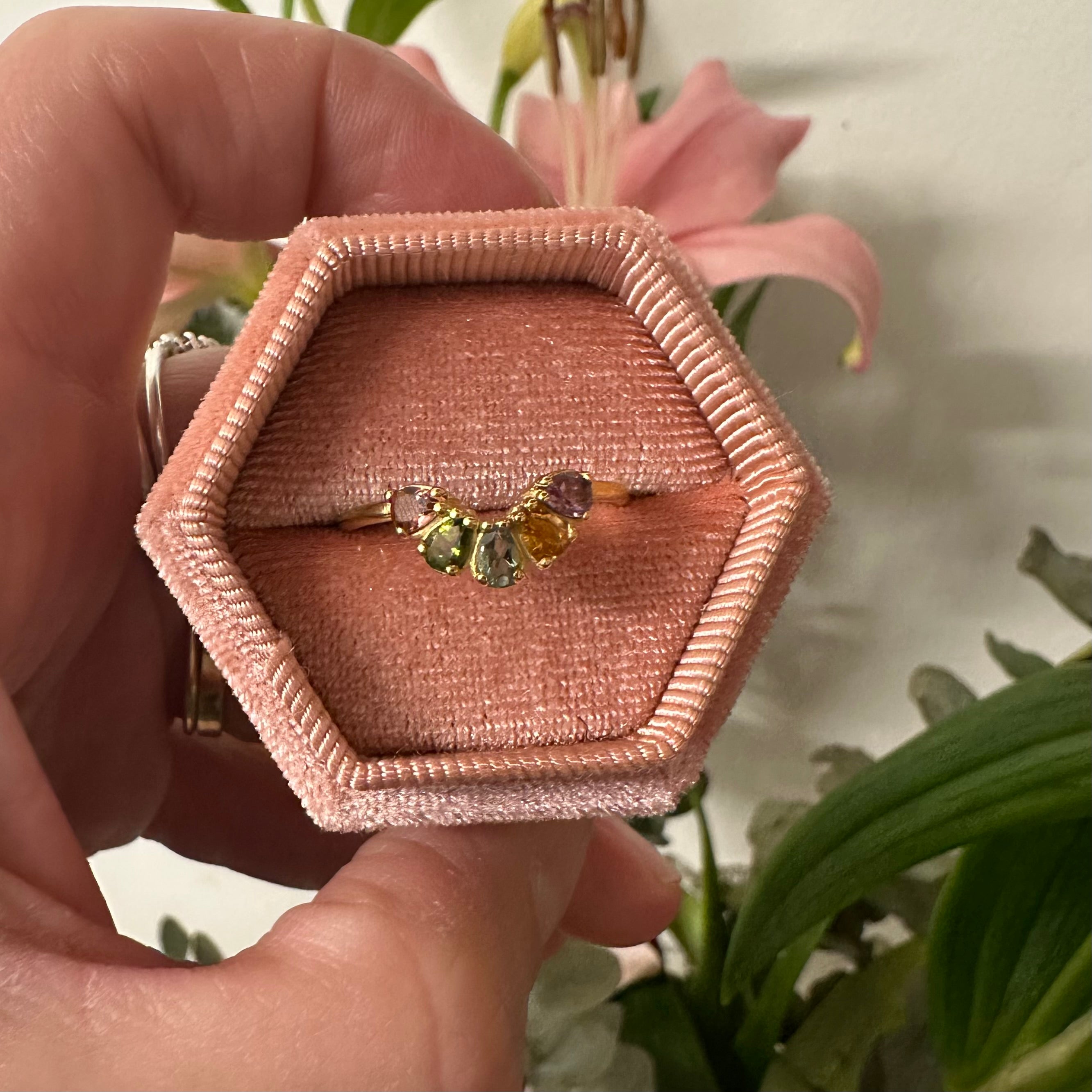 Δαχτυλίδι τουρμαλίνης ουράνιο τόξο 9κ χρυσό