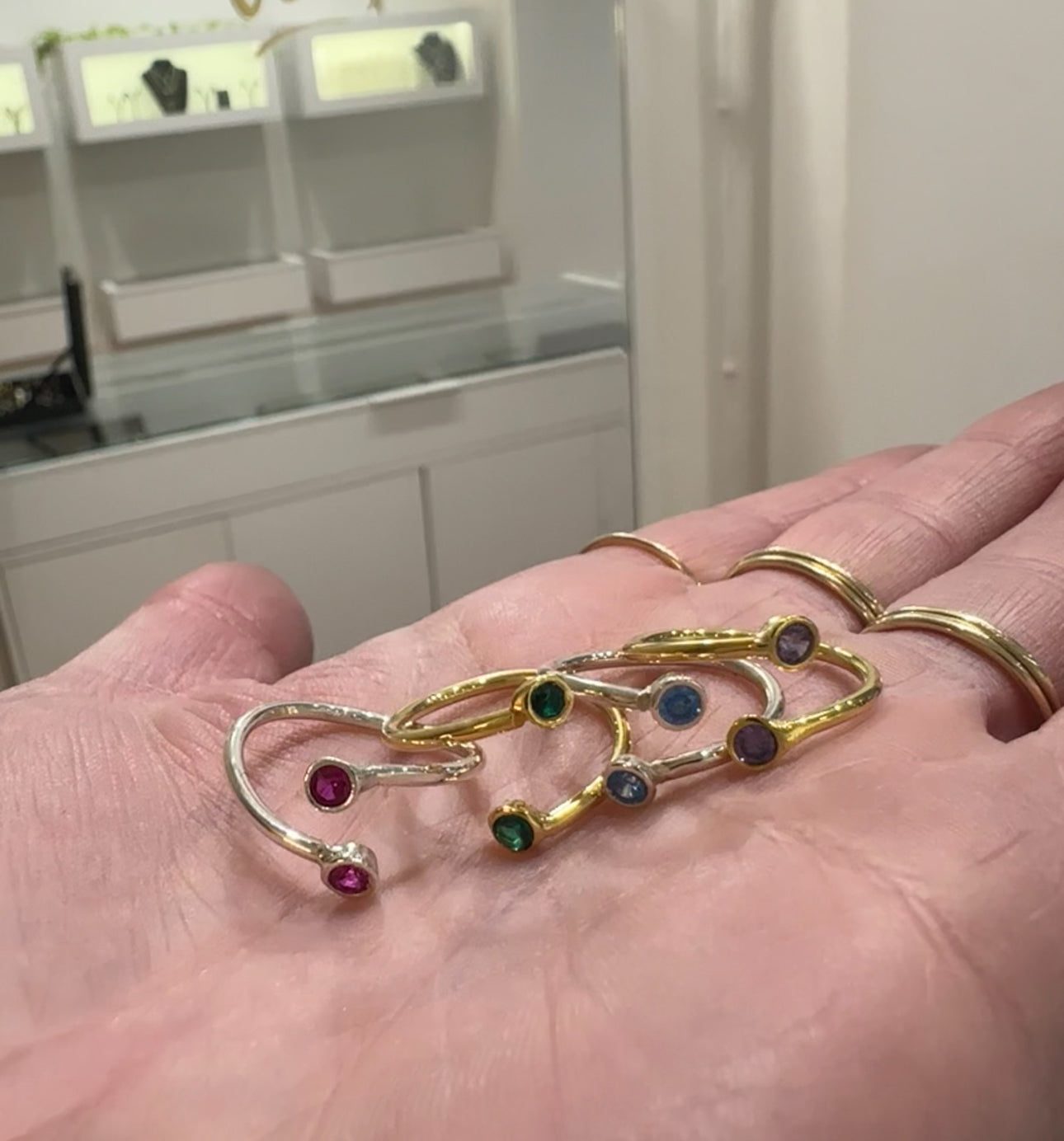 Simplicity Open Ring with Zircon stones