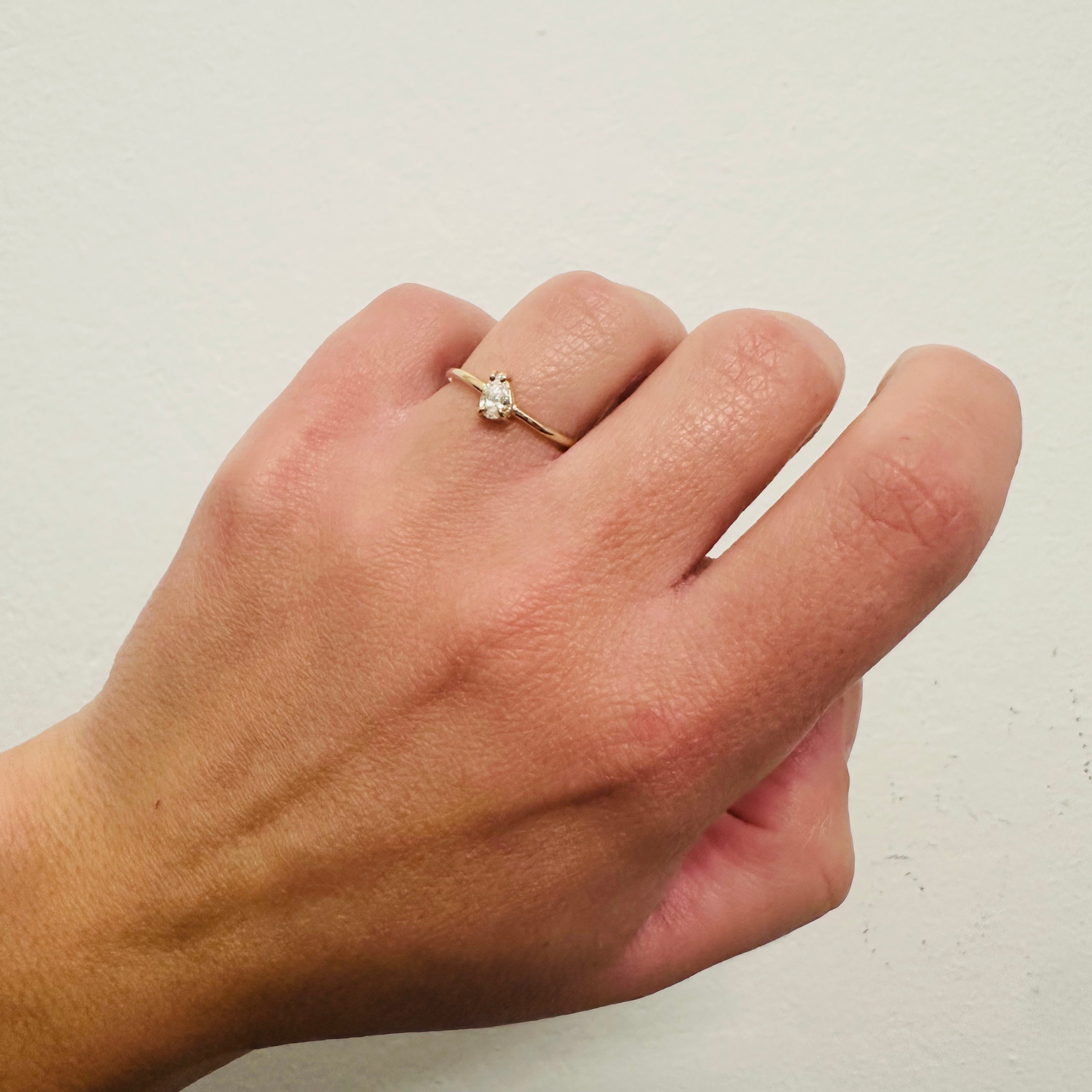 Wave Solitaire Pear Diamond  Ring