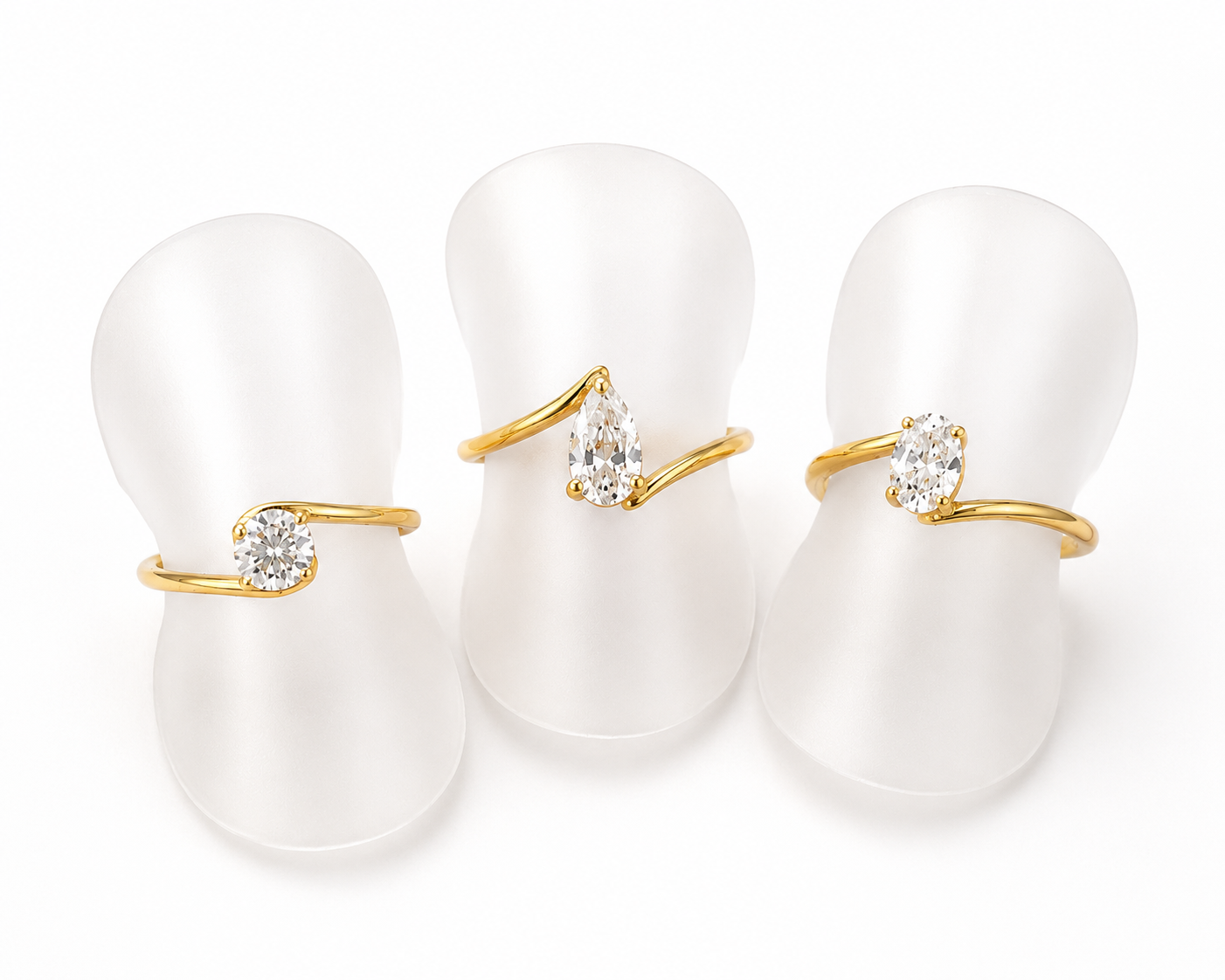 Flame Oval Solitaire Ring