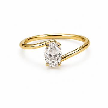 Flame Oval Solitaire Ring