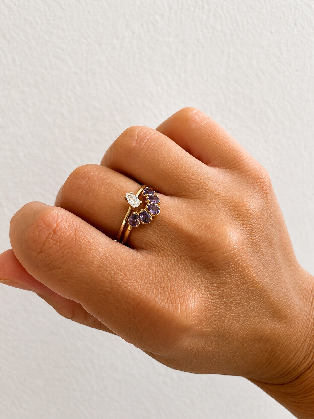 Smile Drop Zircon Stones Ring