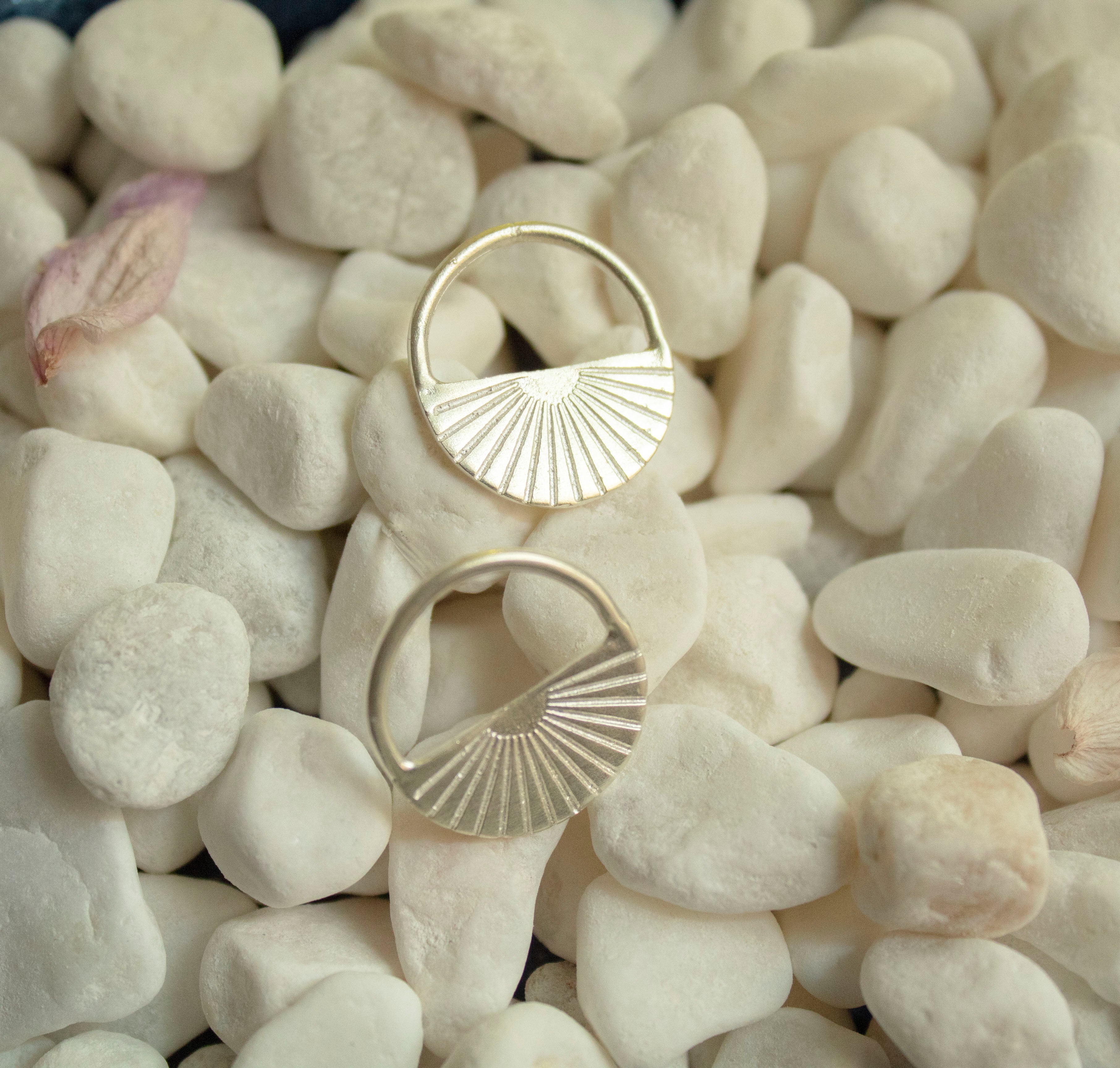 Retro Lotus Circle Engraved Earrings
