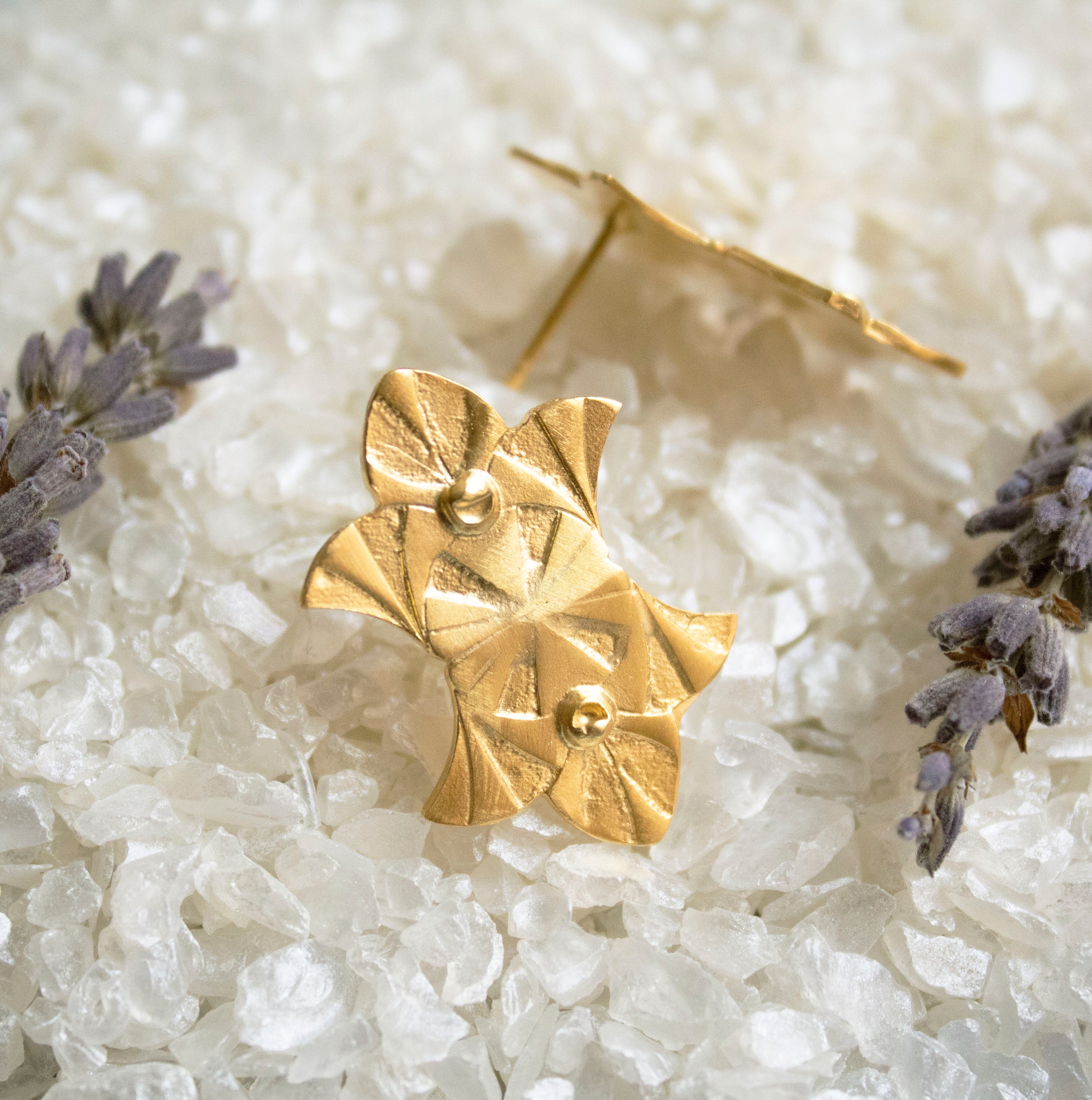 Art Deco Floral Mirror Earrings