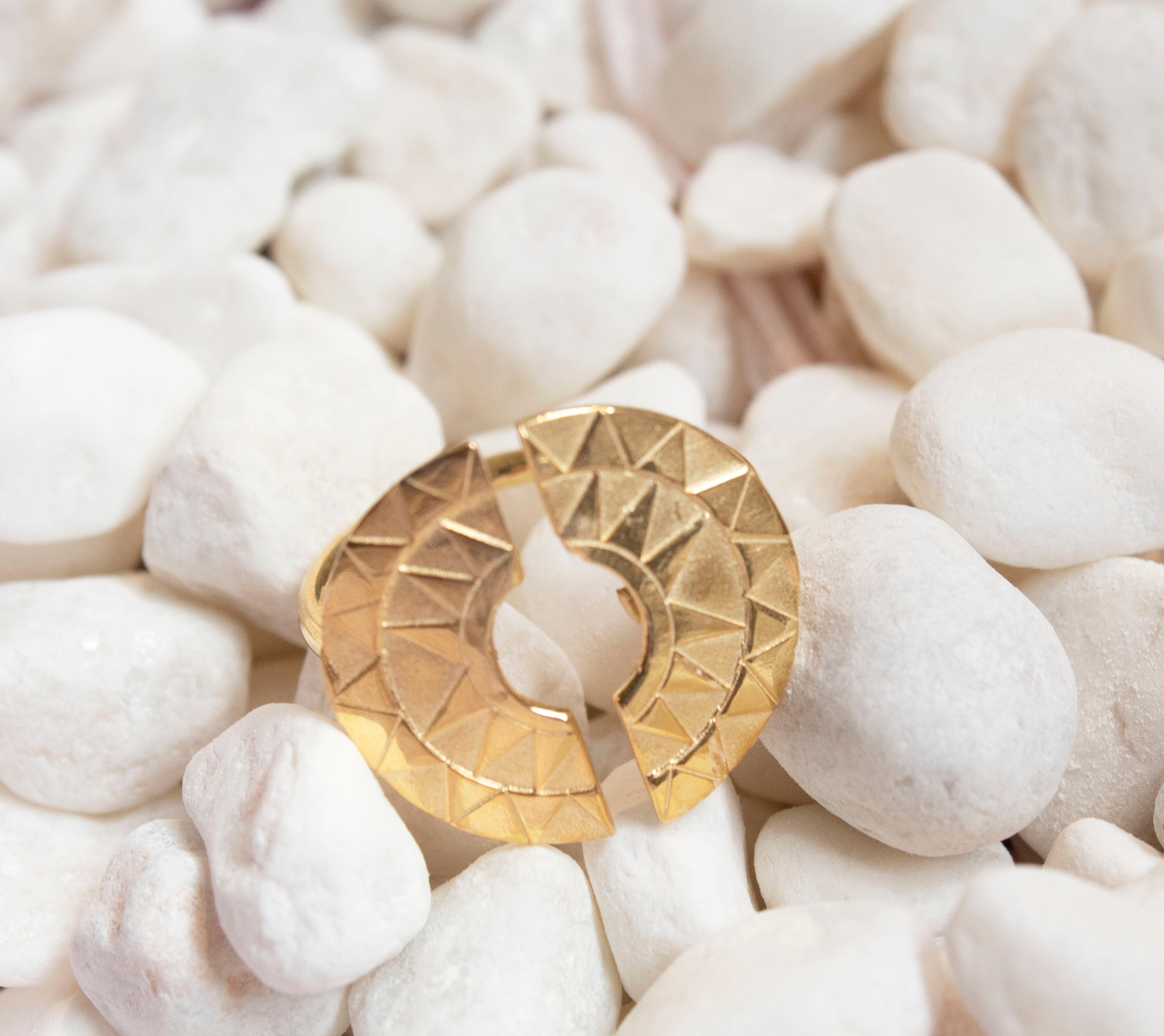 Art deco Sun Open Ring