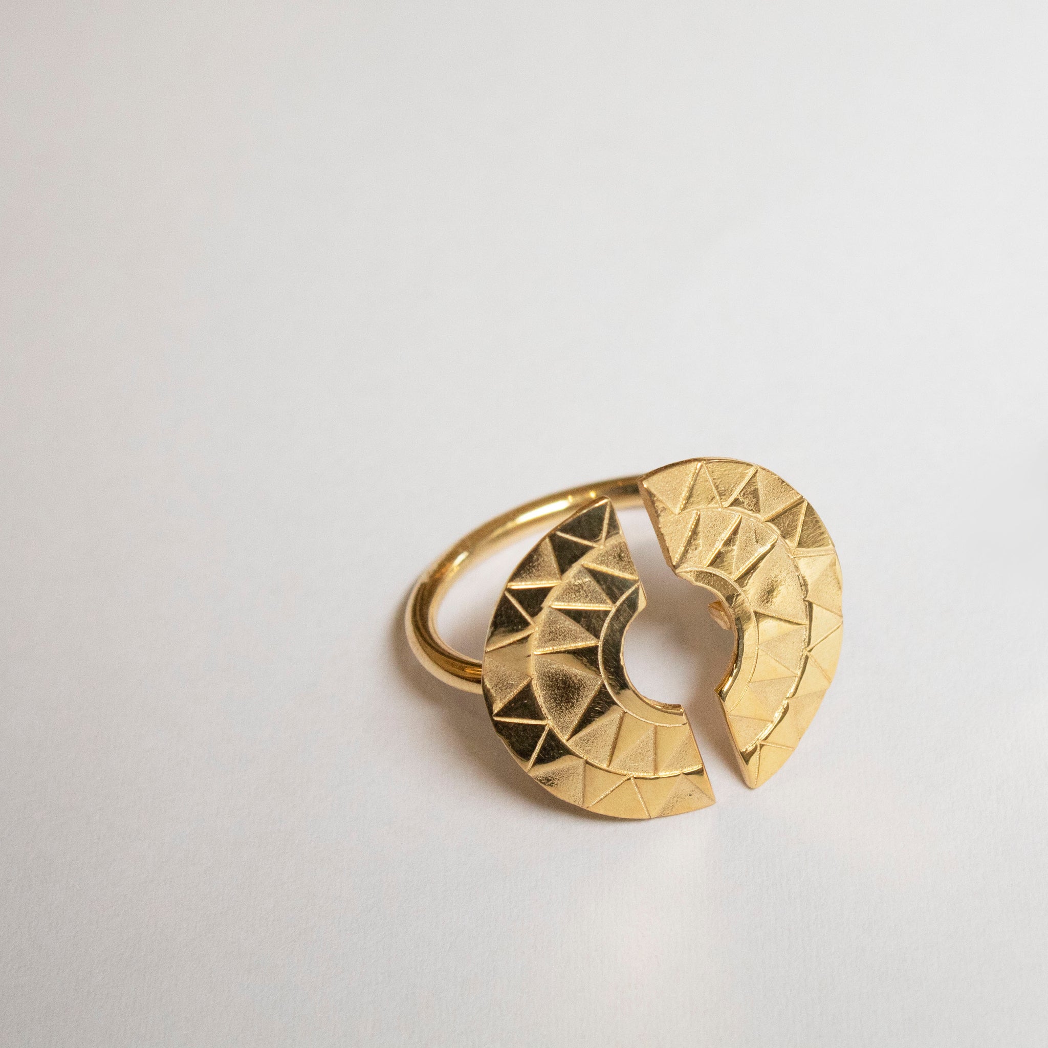 Art deco Sun Open Ring