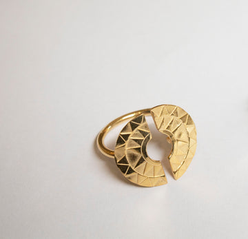 Art deco Sun Open Ring