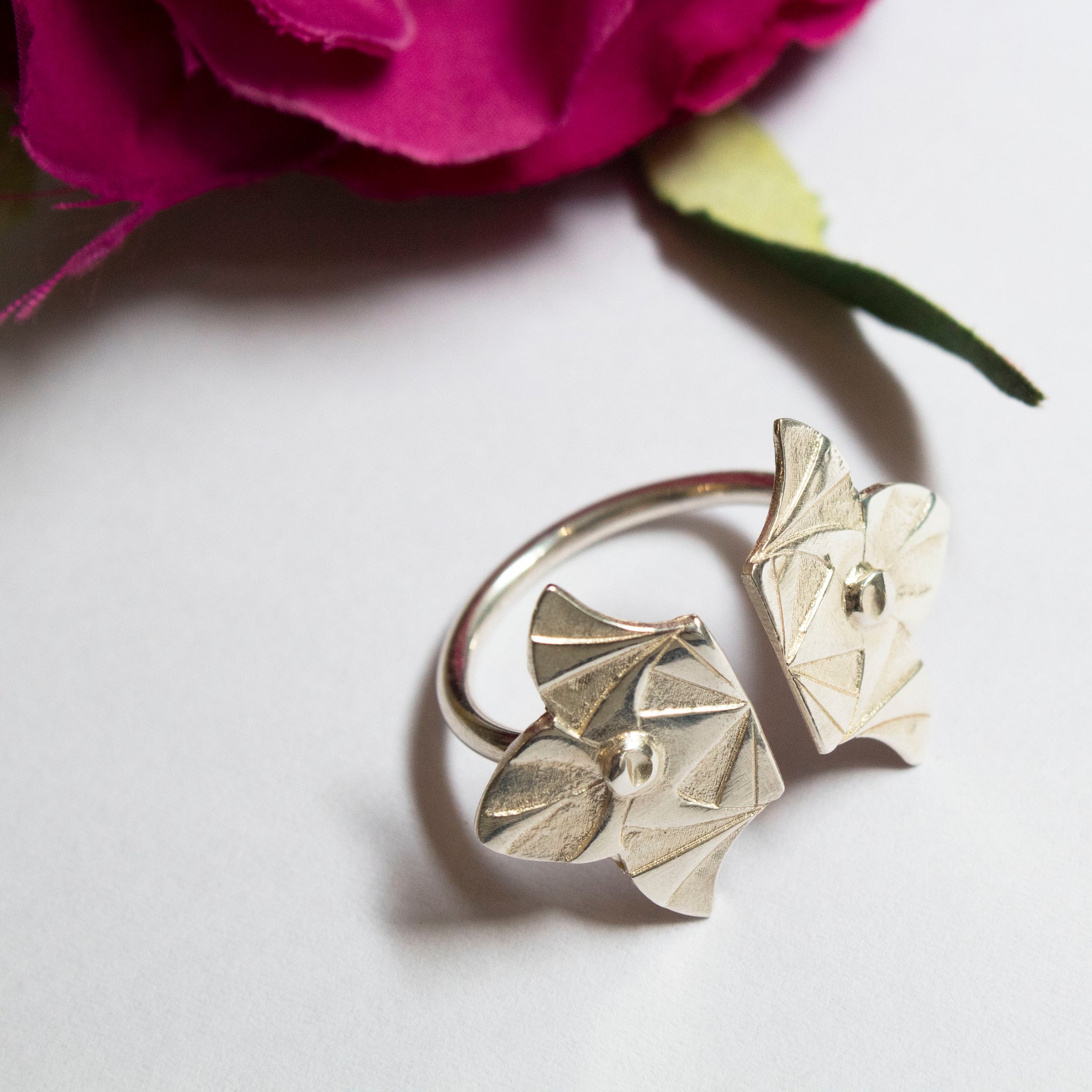 Art Deco Flower Open Ring