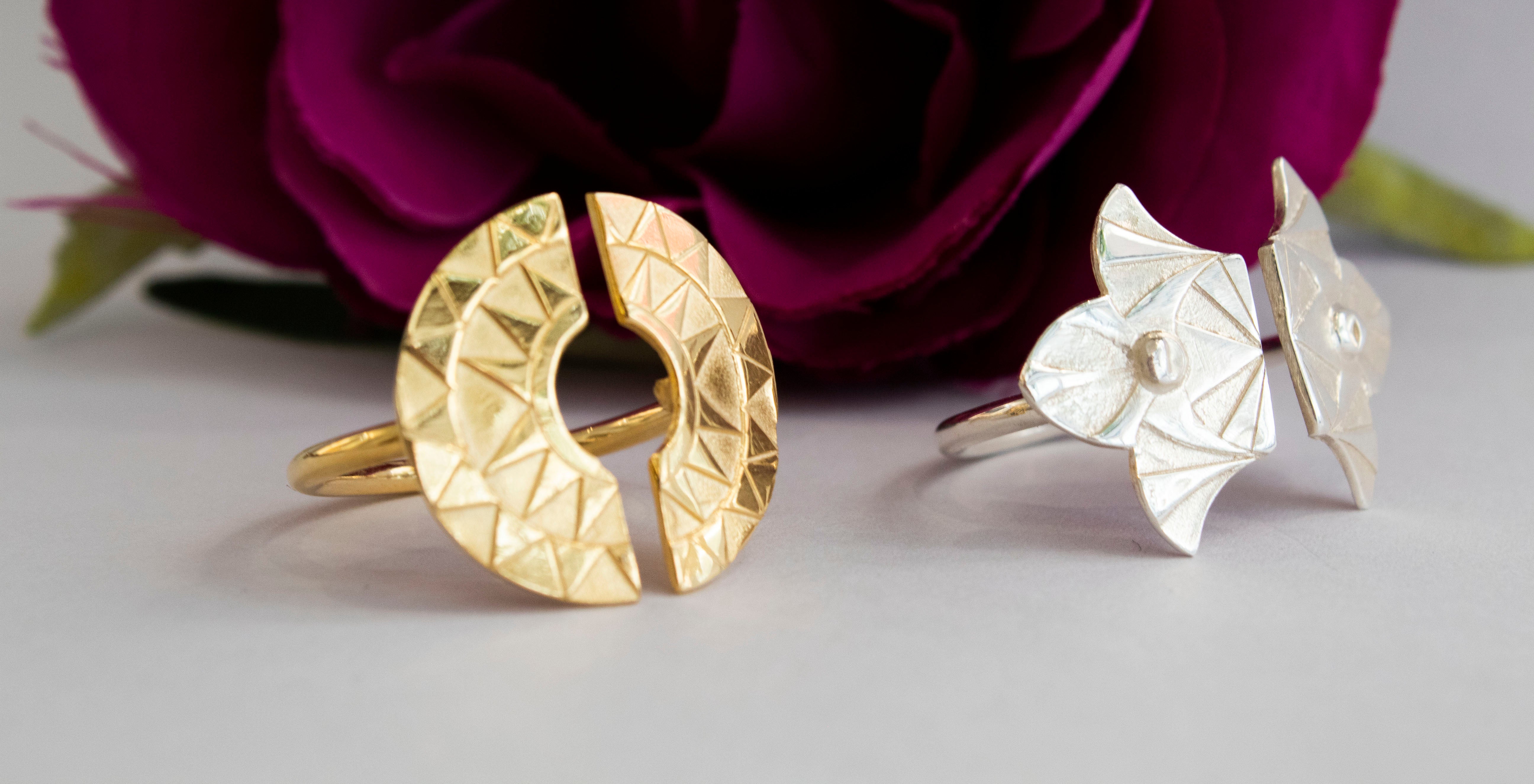 Art deco Sun Open Ring