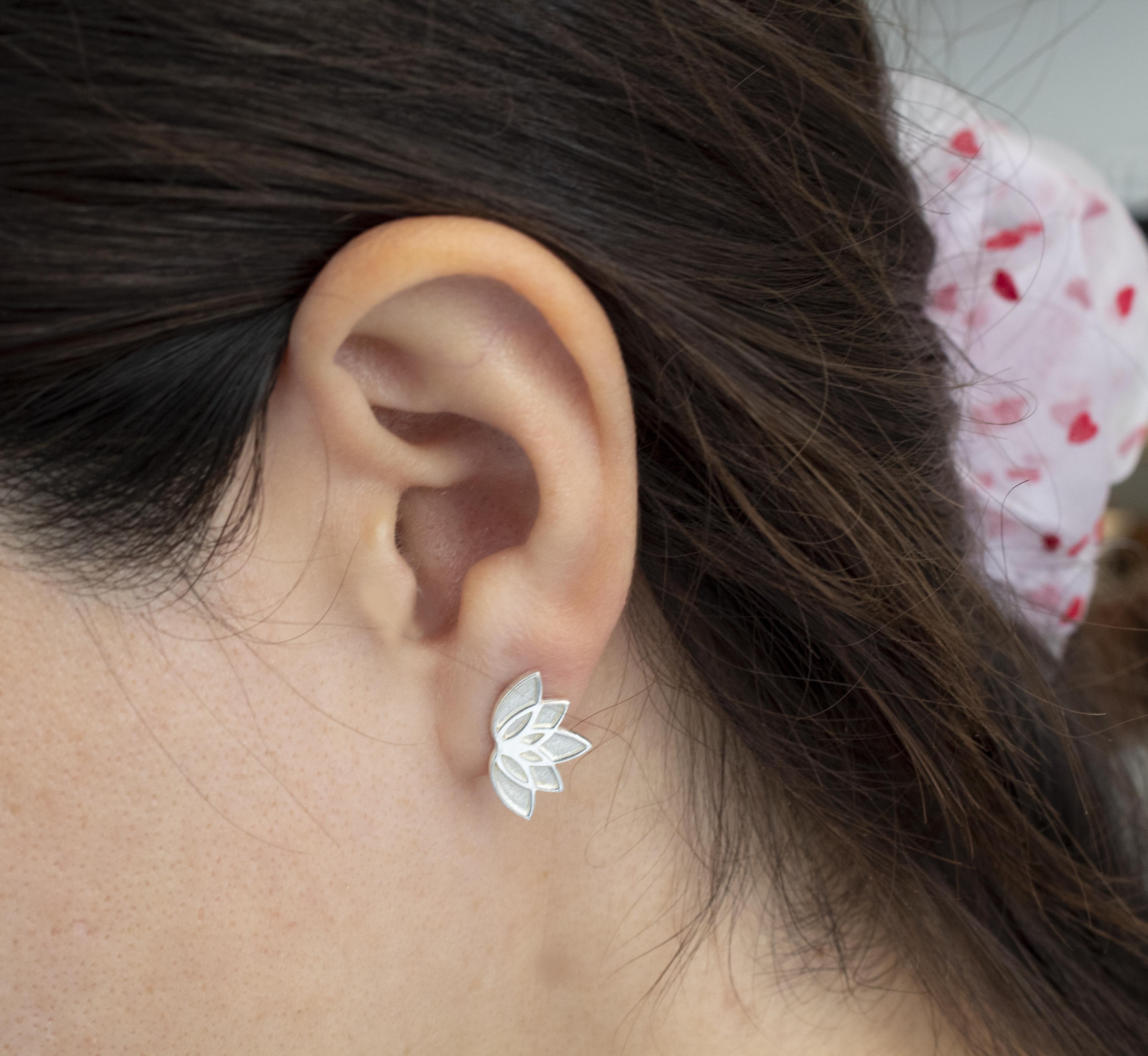 Lotus Flower First Bloom SmallStud Earrings