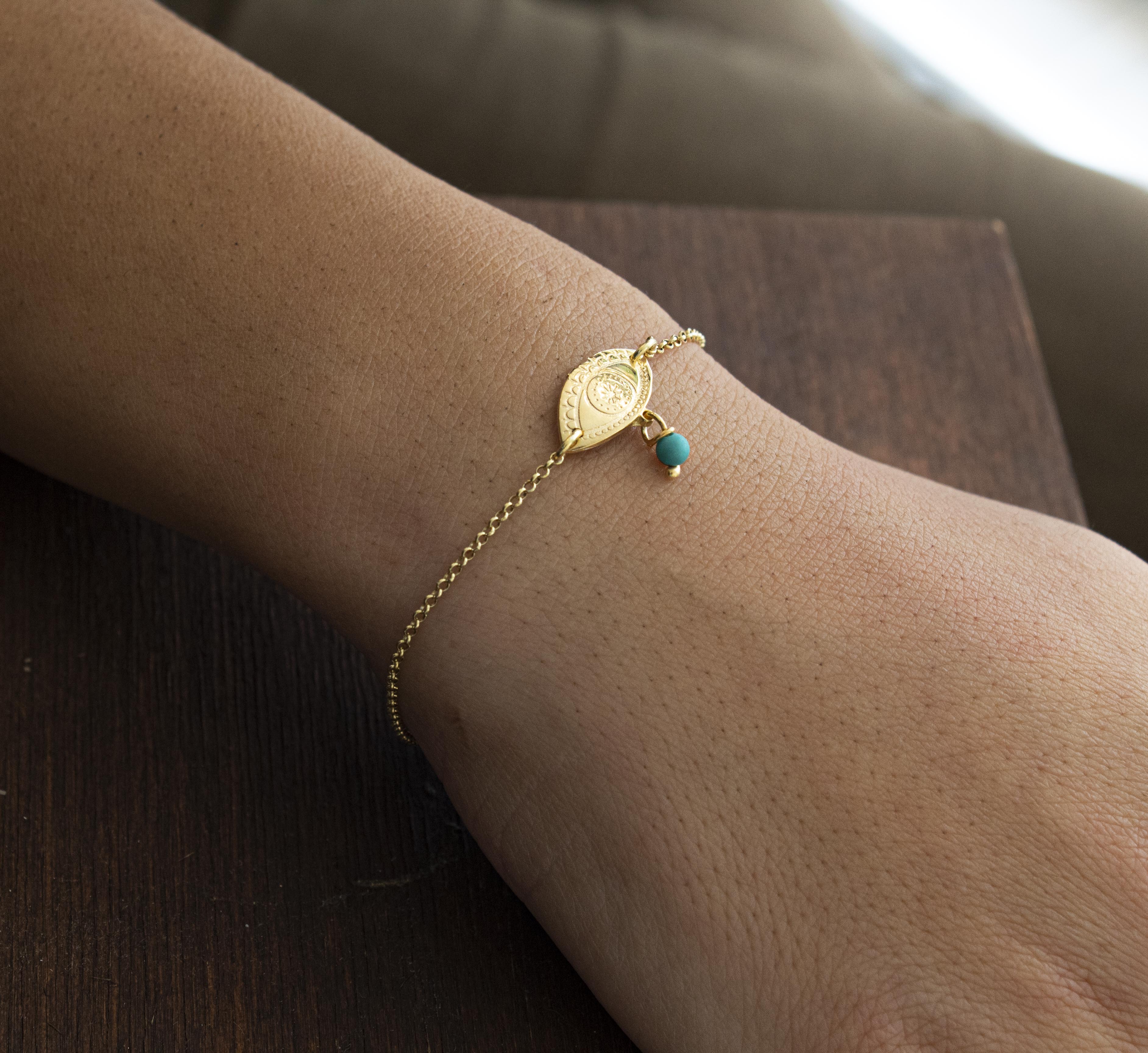 Fylaxto Tyrquoise Chain Bracelet