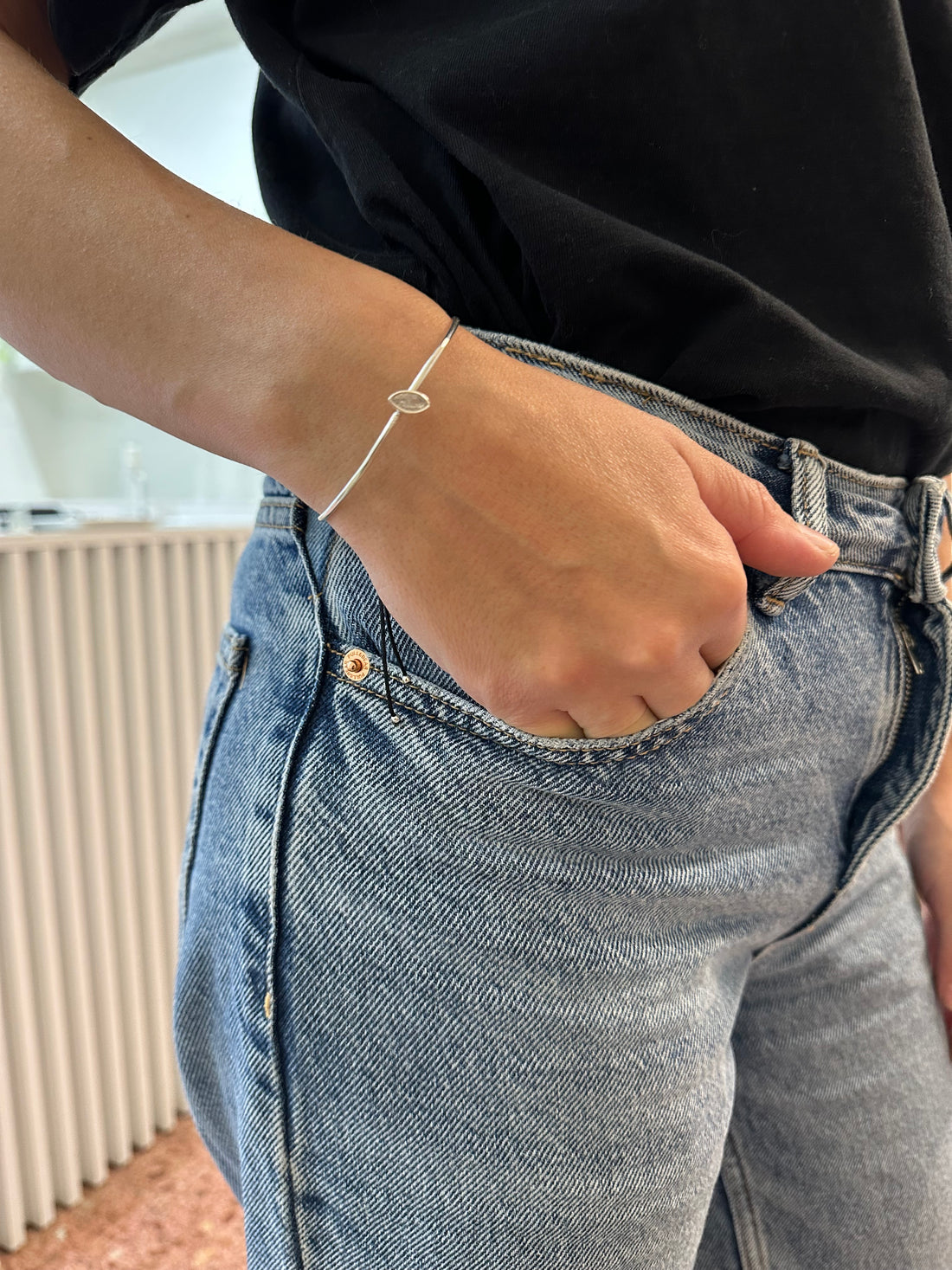 The Marquise White Bangle