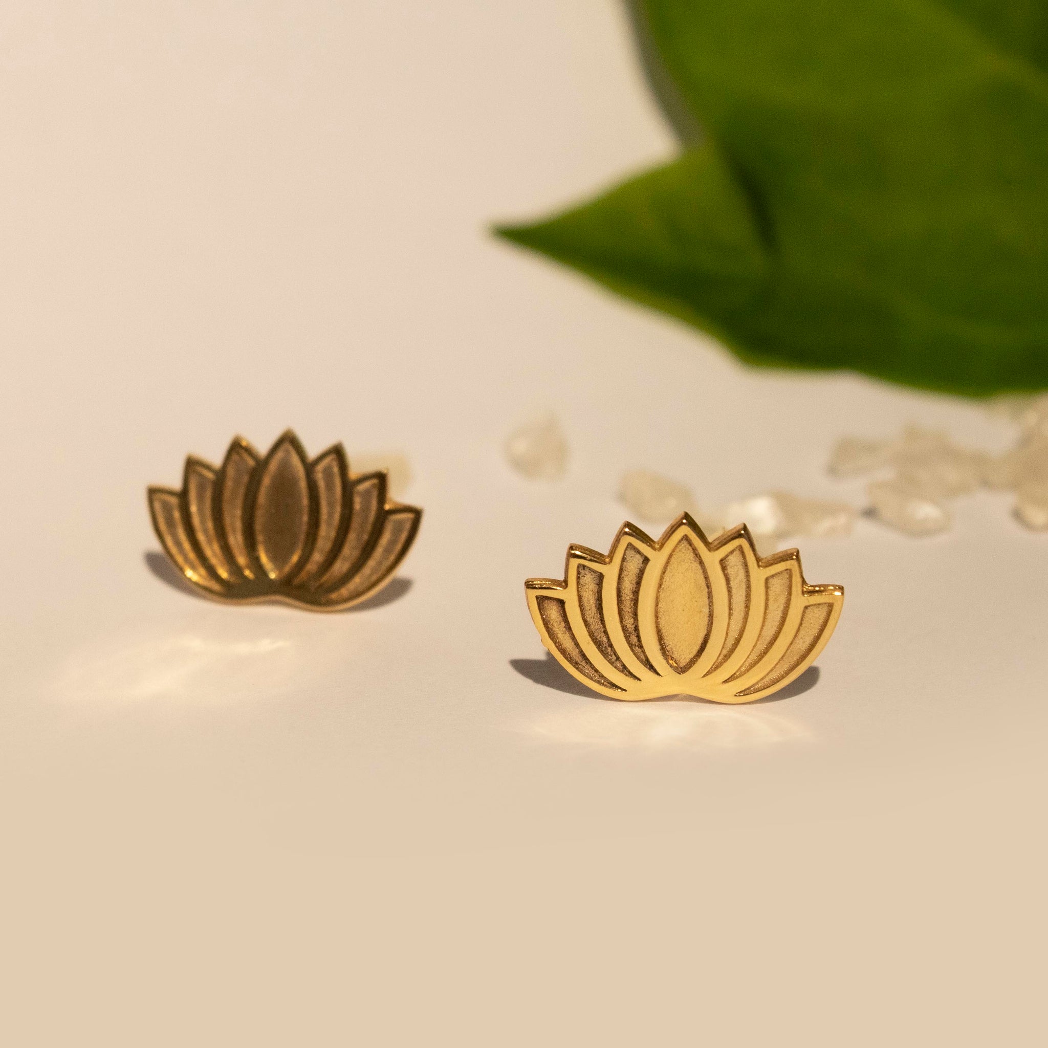 Lotus Flower Full Bloom Small Stud Earrings