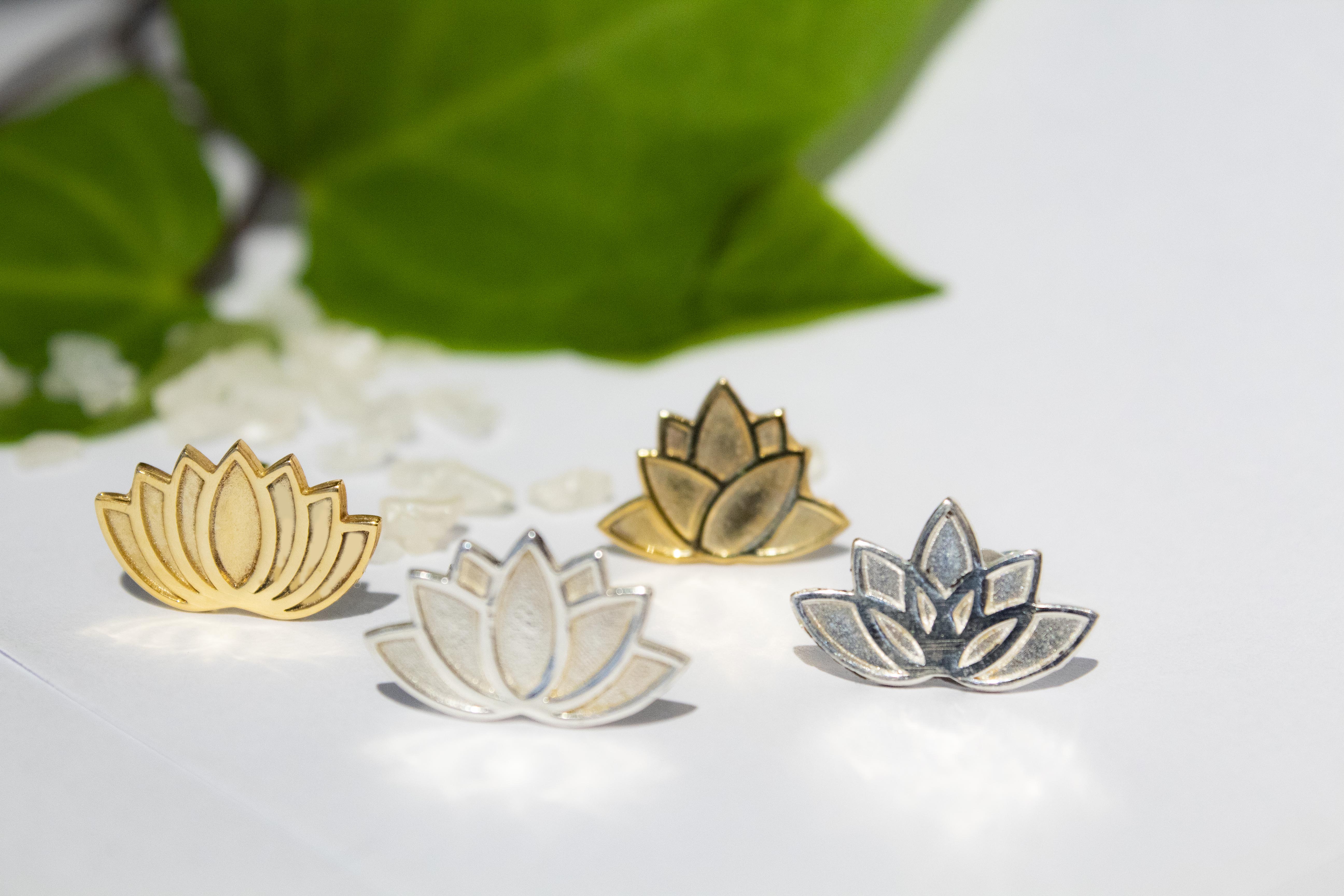 Lotus Flower Before Bloom Small Stud Earrings