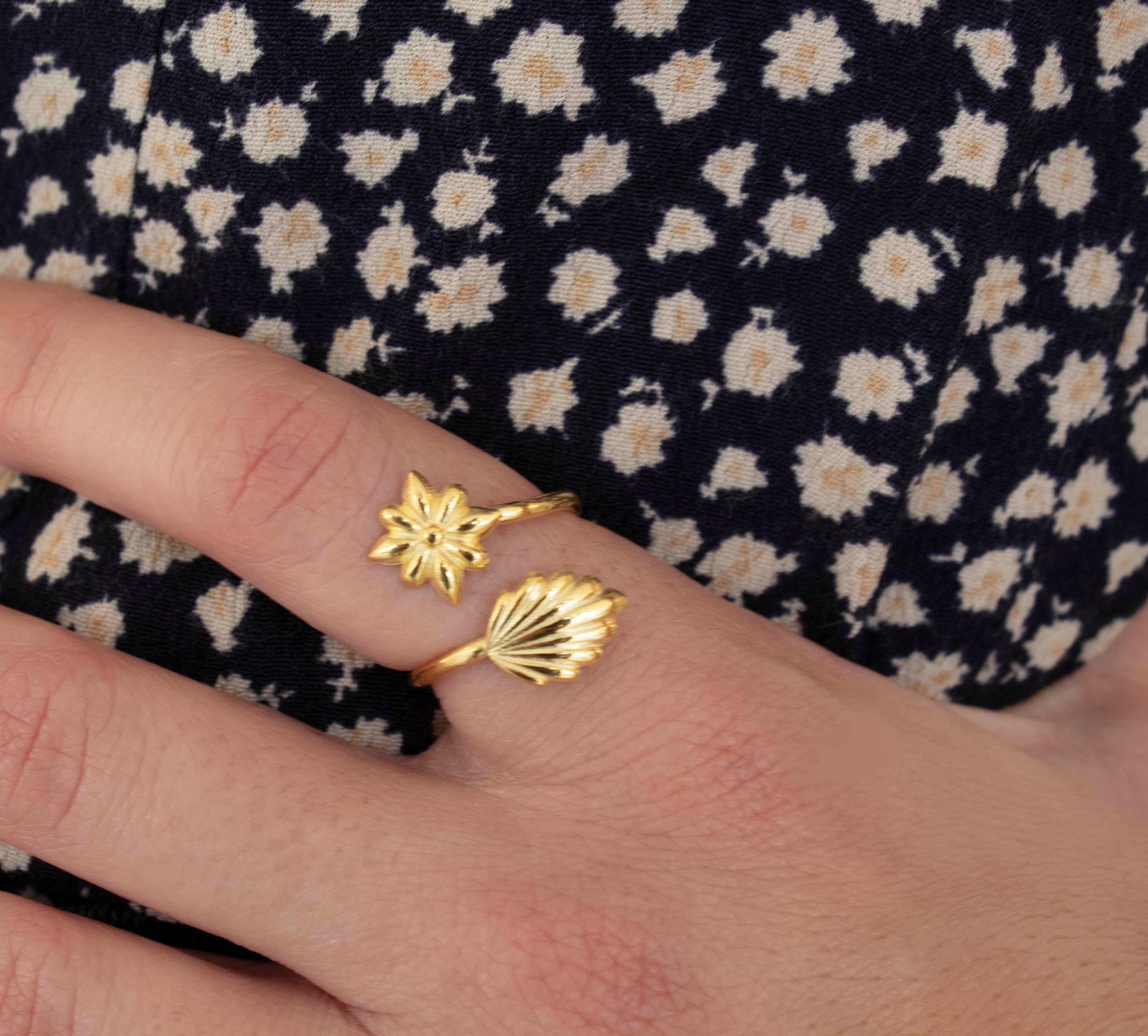 Butterfly Flower Open Ring