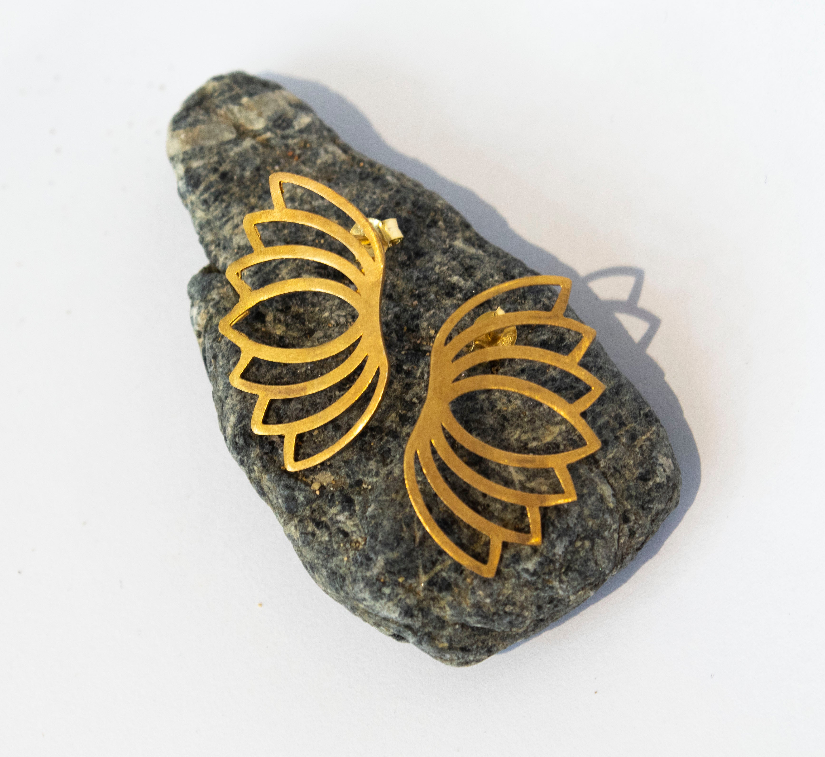 Lotus Flower Total Bloom Silver Earrings