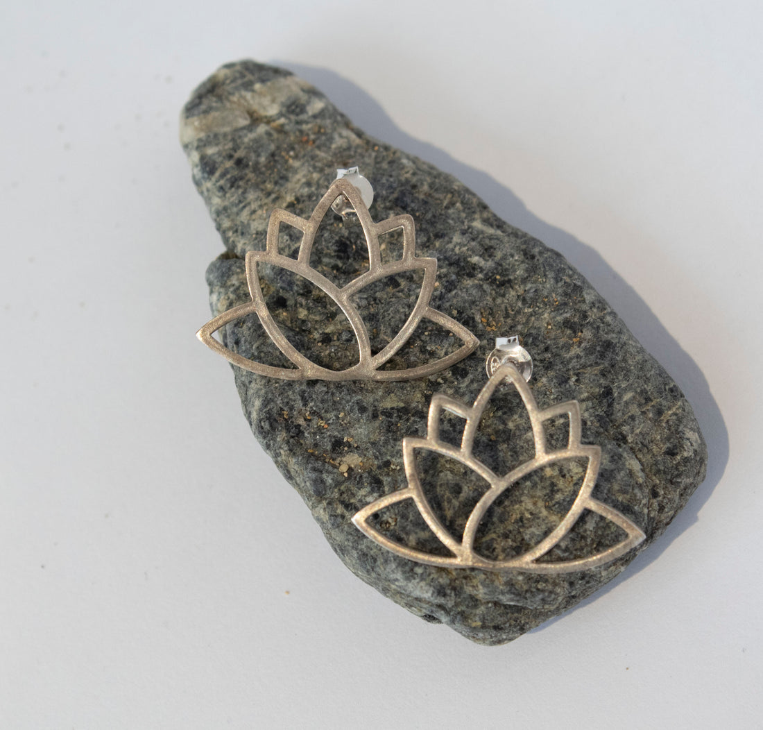 Lotus  Flower Before Bloom  Big Earrings