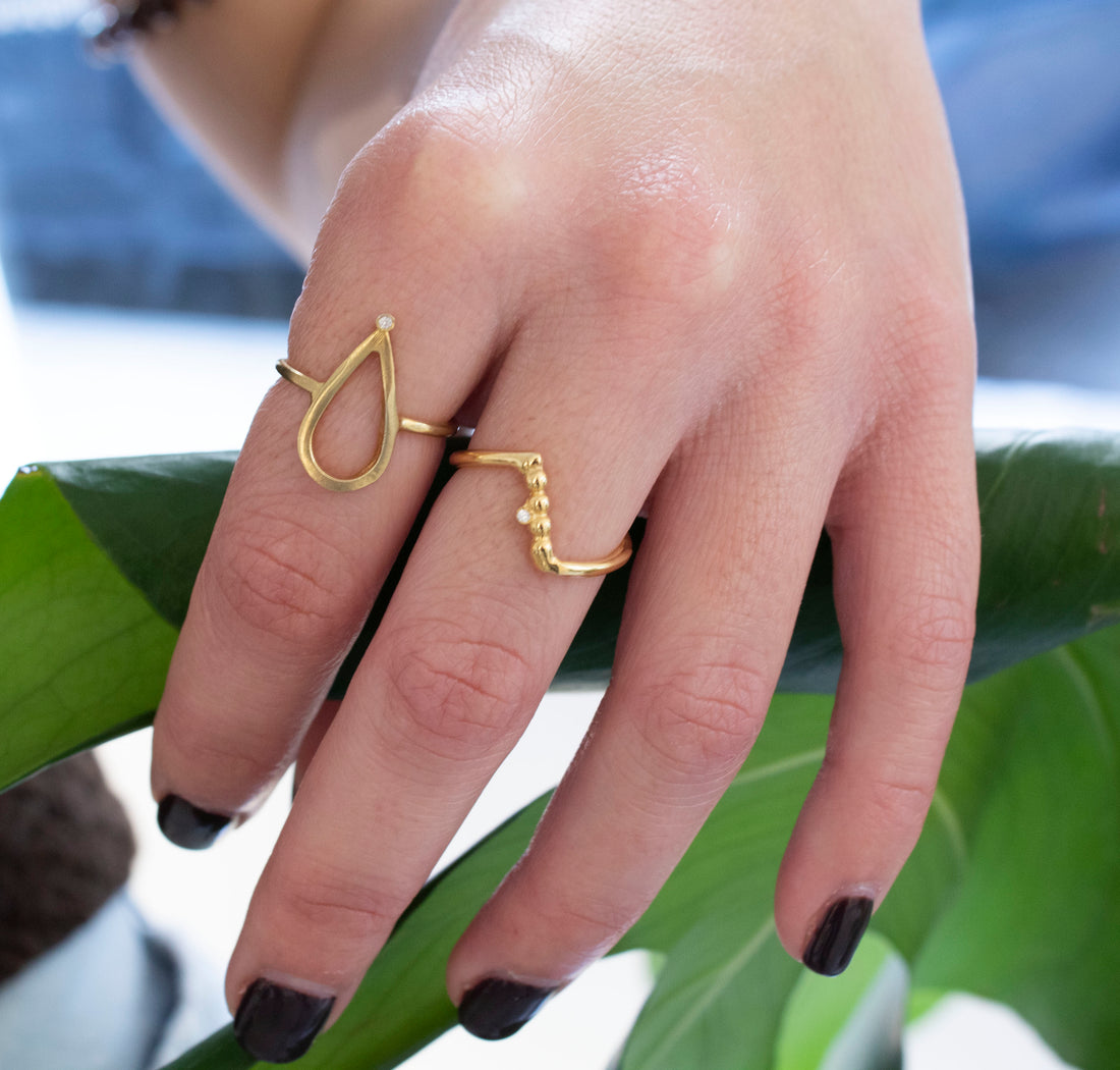 Simplicity Drop Zircon Ring