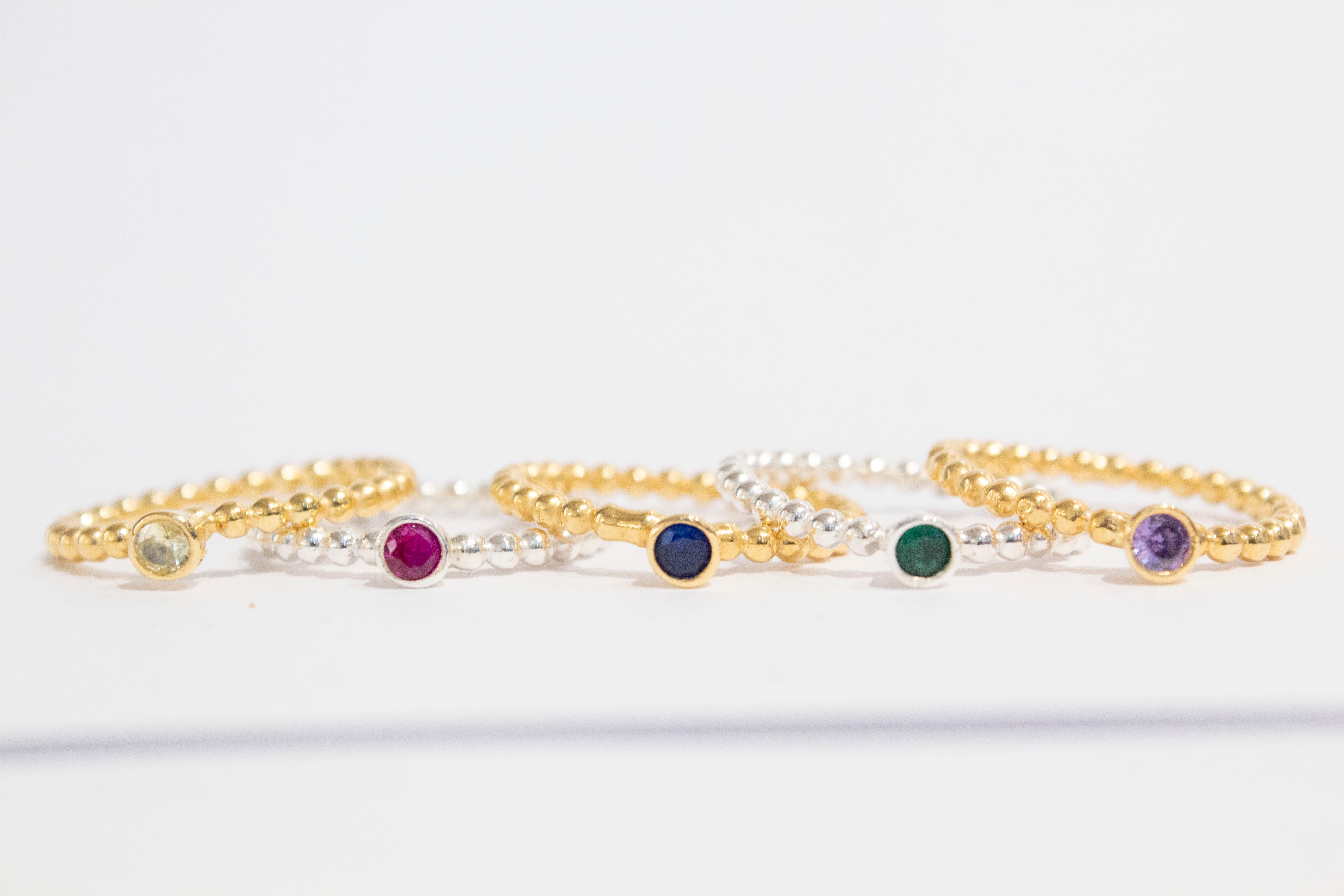 Simplicity Round Blue Zircon Bubble Ring