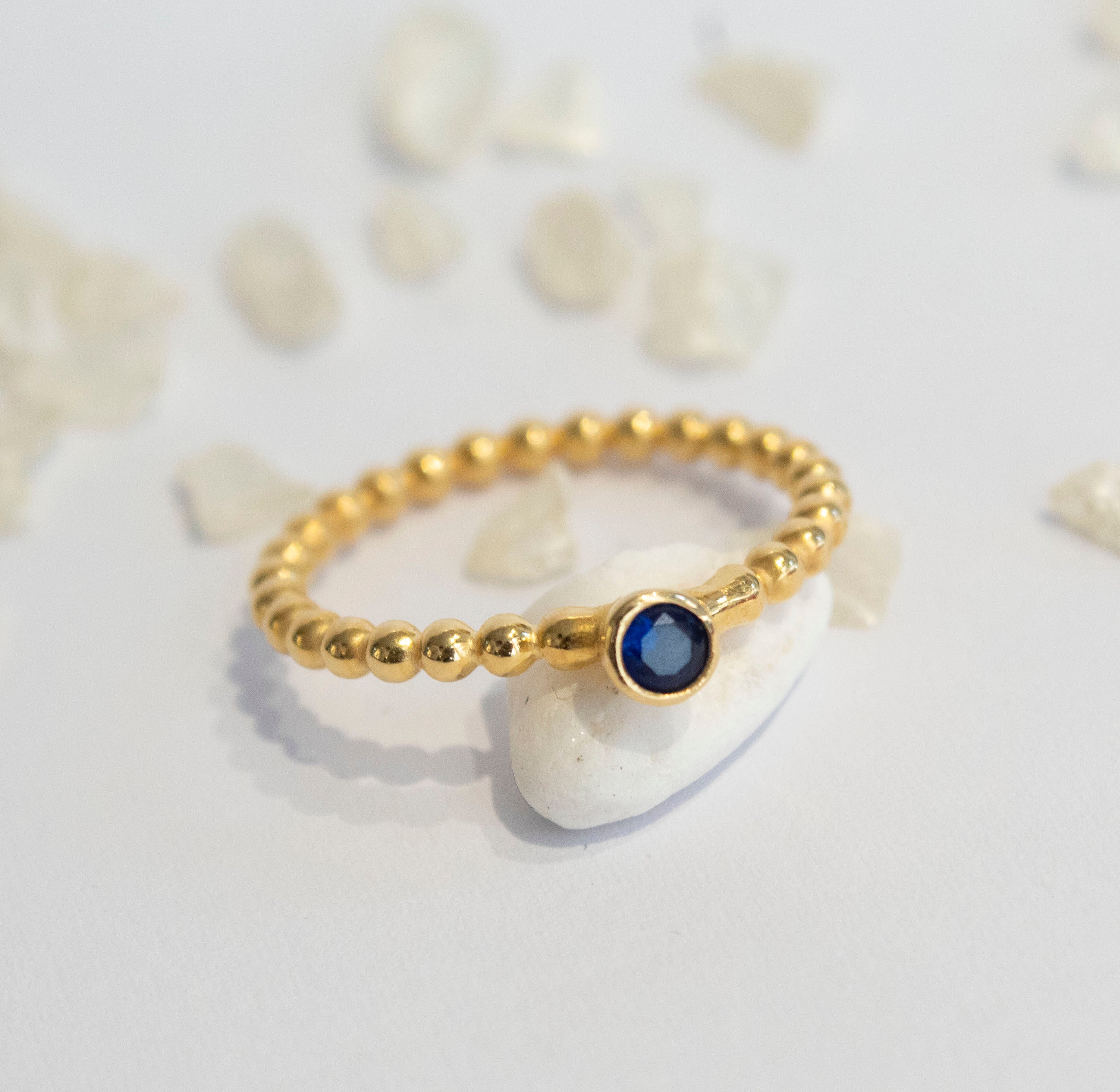 Simplicity Round Blue Zircon Bubble Ring
