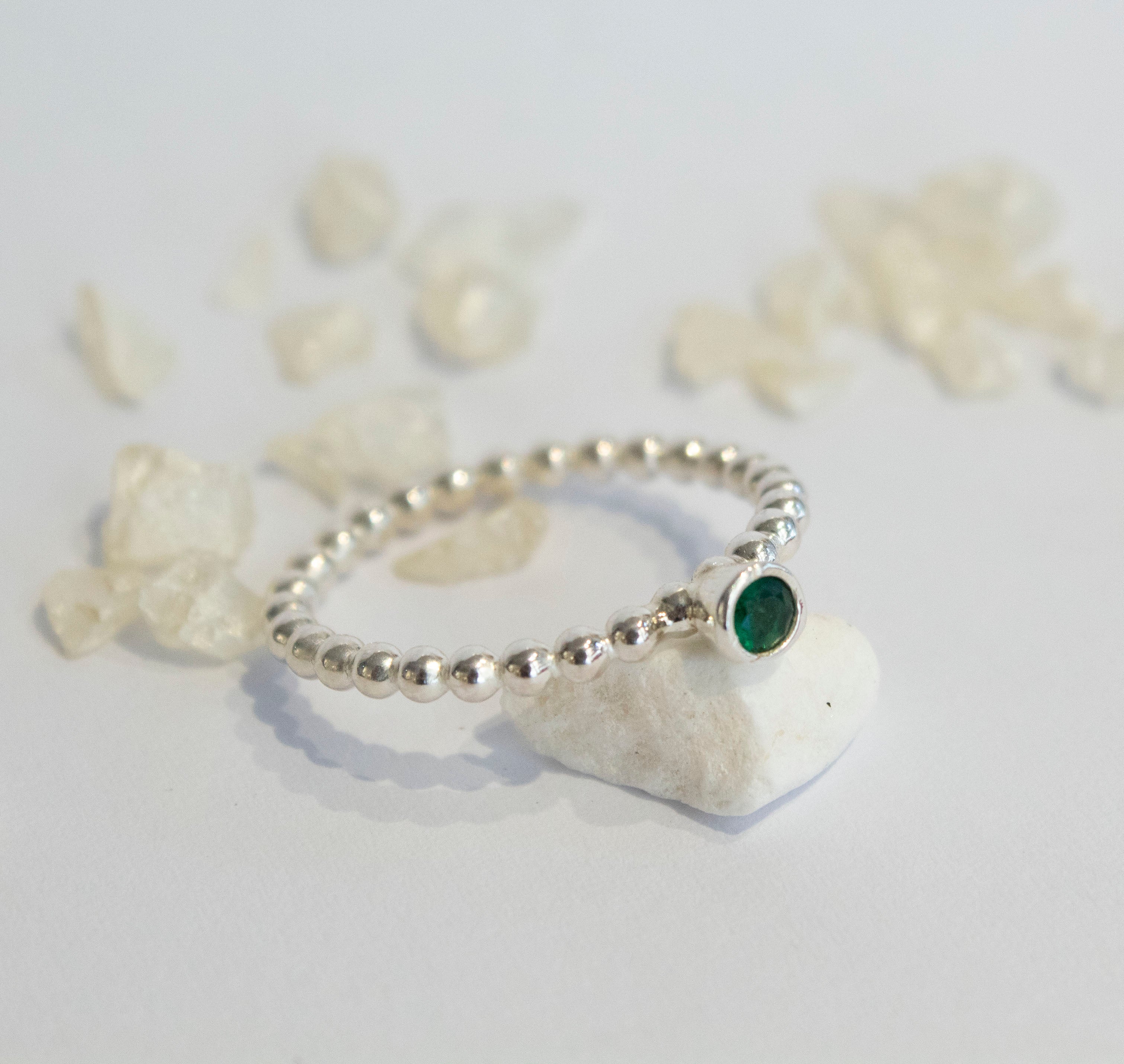 Simplicity Round Green Zircon Bubble Ring