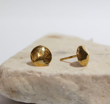 Pebble Round Stud Earrings