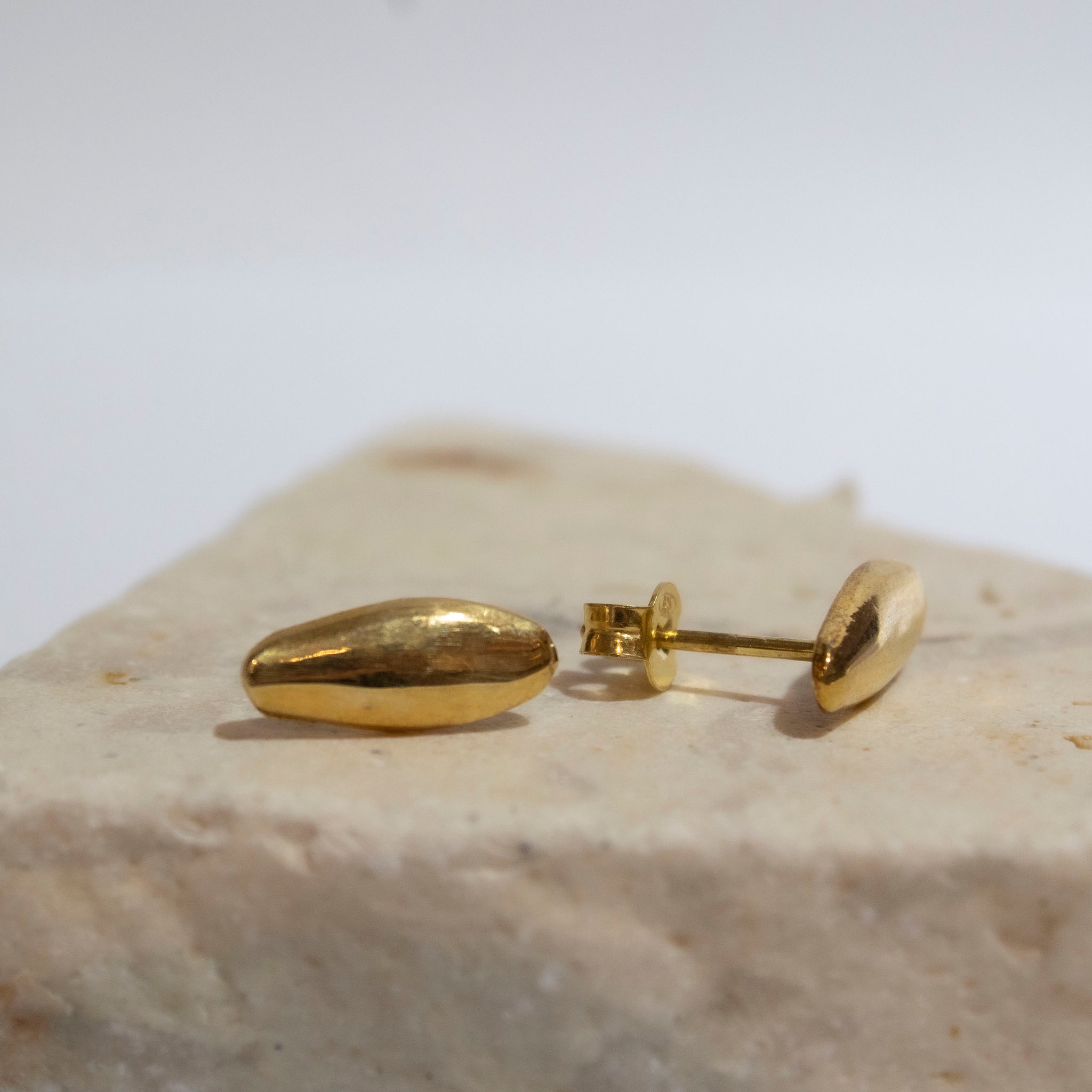 Pebble Oblong Stud Earrings