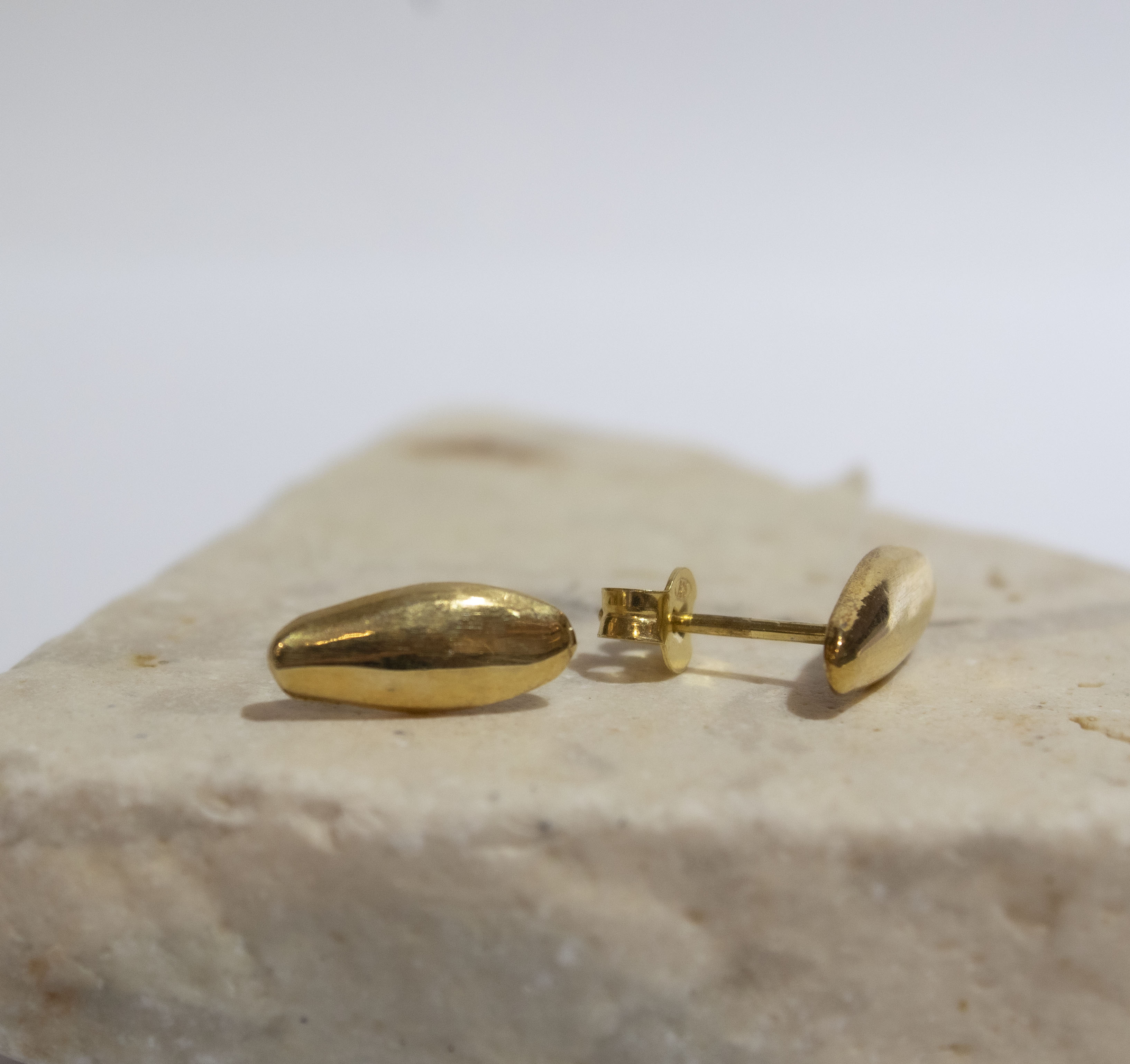 Pebble Oblong Stud Earrings
