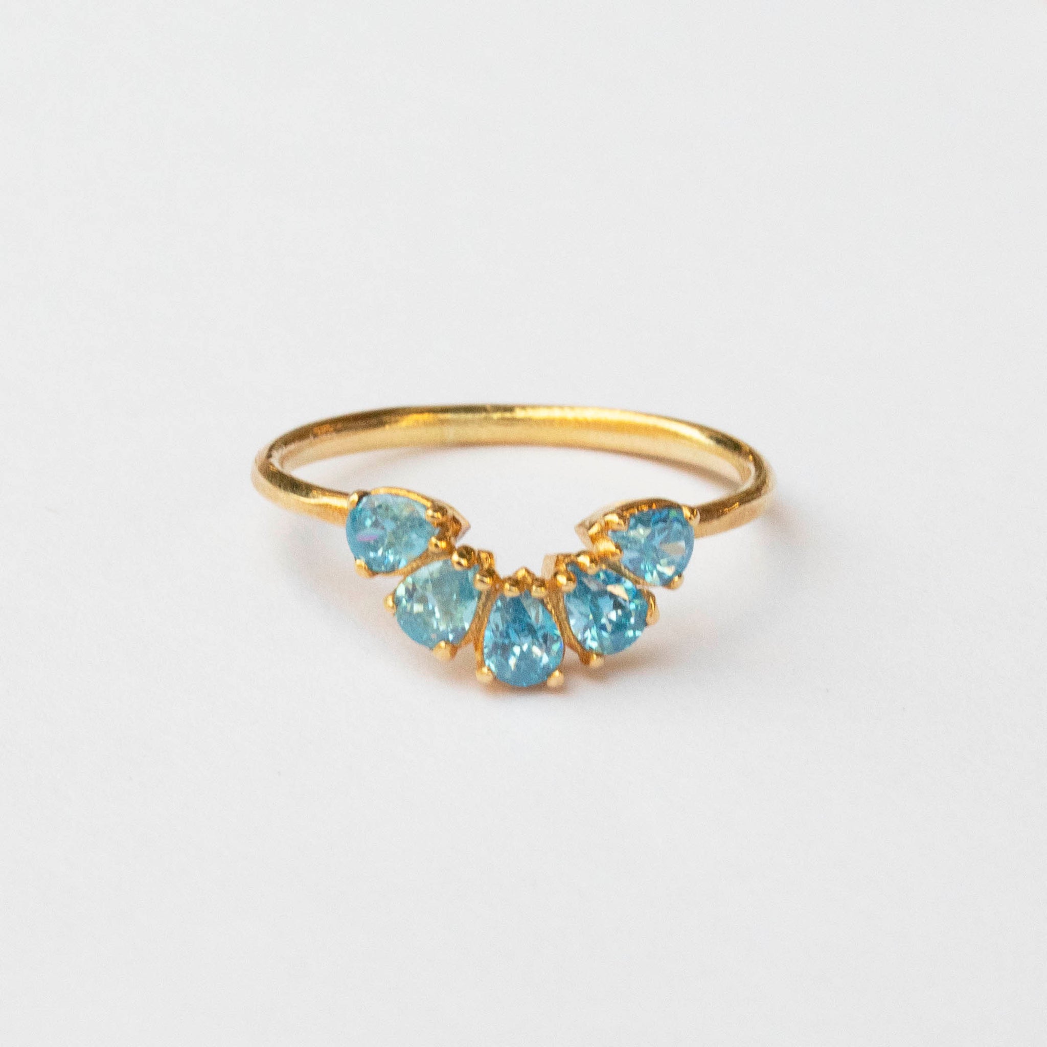 Smile Sky Blue Zircon Stones Ring