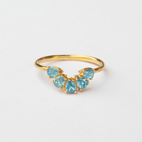 Smile Sky Blue Zircon Stones Ring