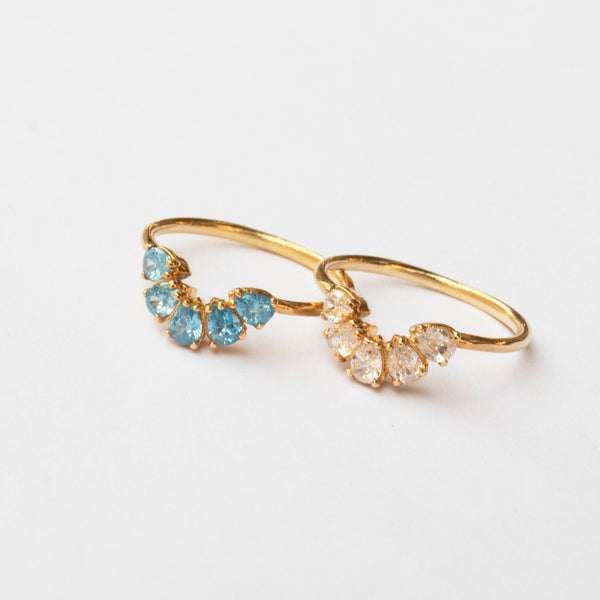 Smile Sky Blue Zircon Stones Ring