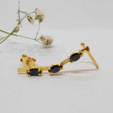 Earcuff  Three Marquise Zircons