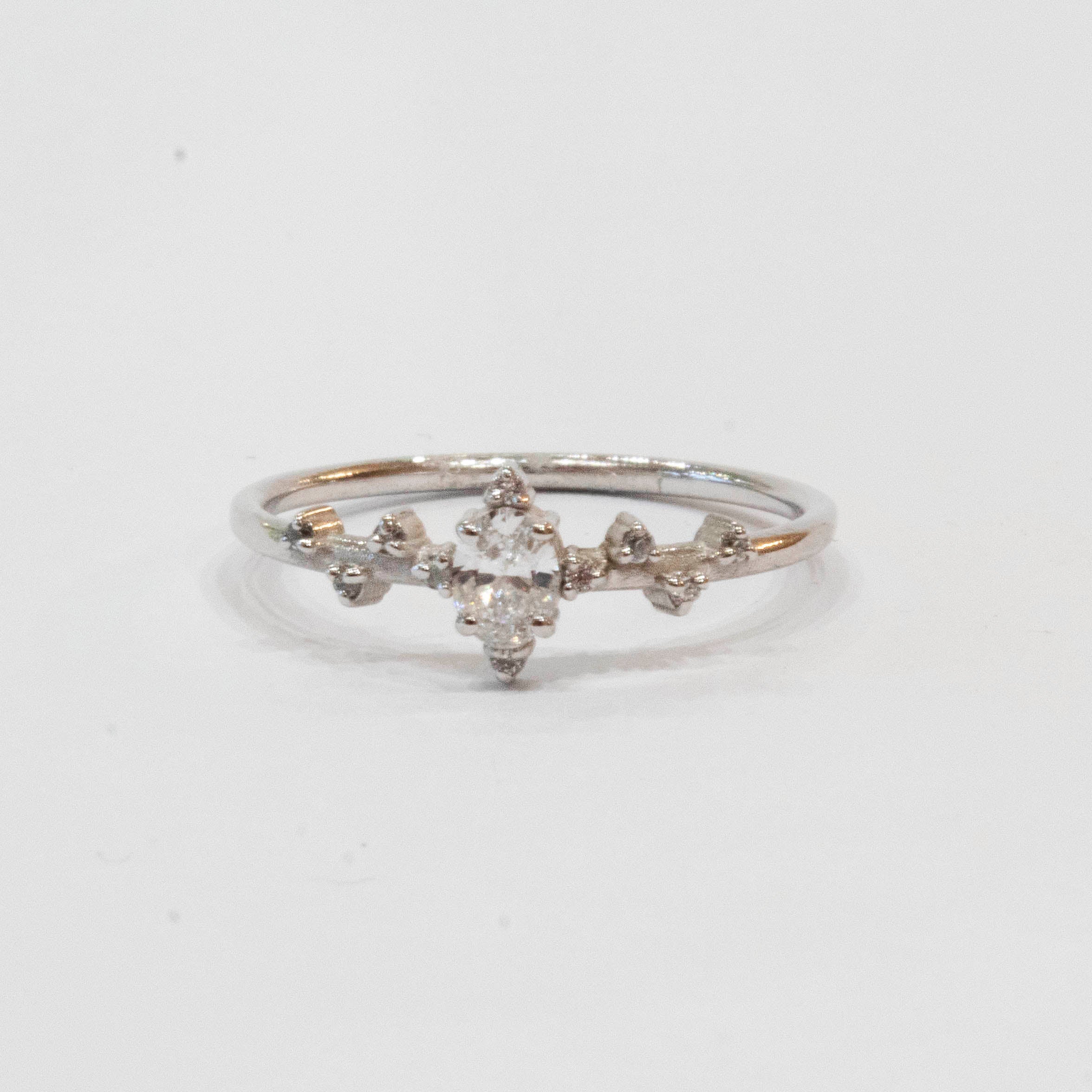 Snowfall Oval Diamond Solitaire Ring