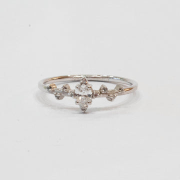 Snowfall Oval Diamond Solitaire Ring