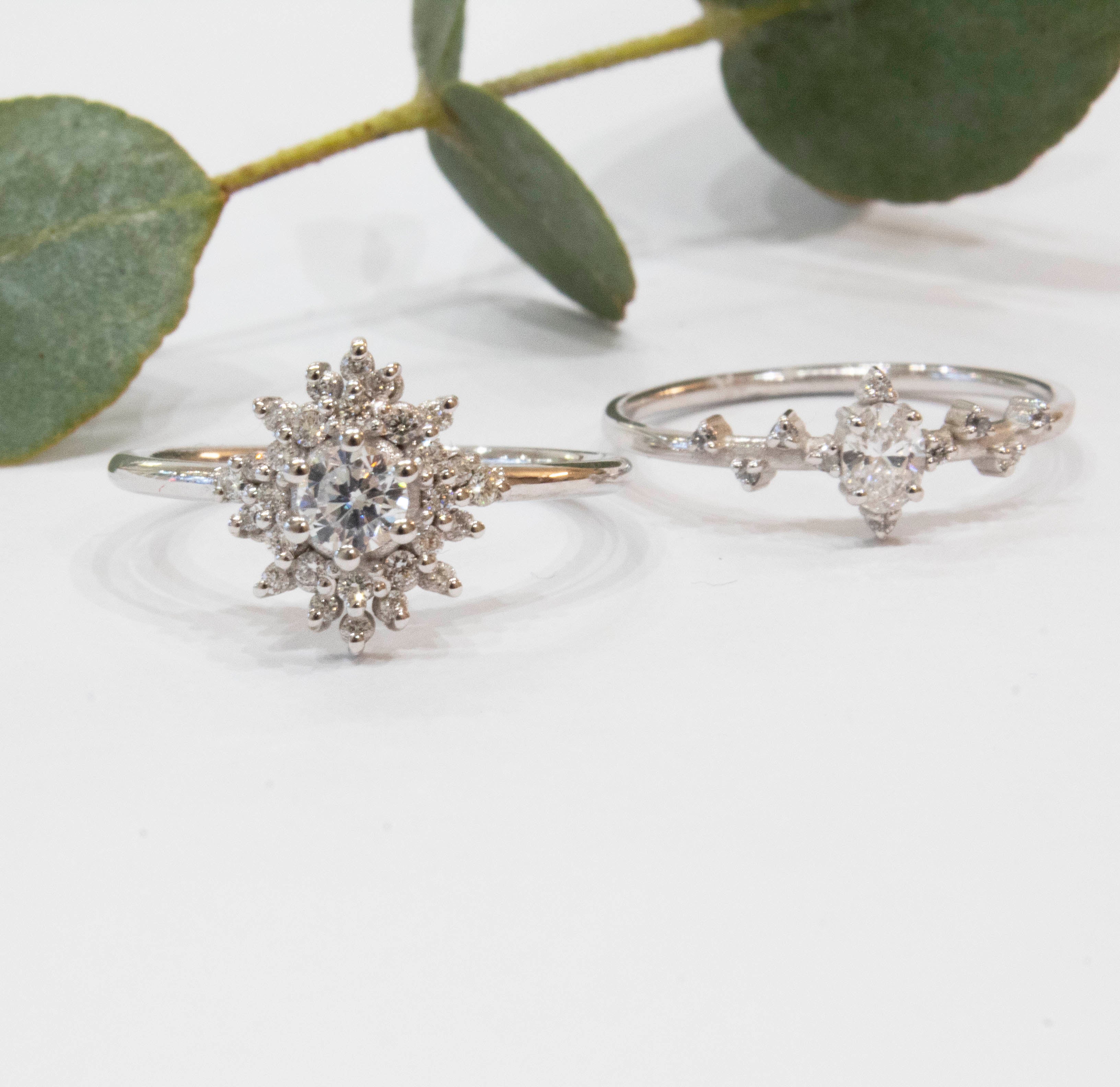 Snowfall Oval Diamond Solitaire Ring